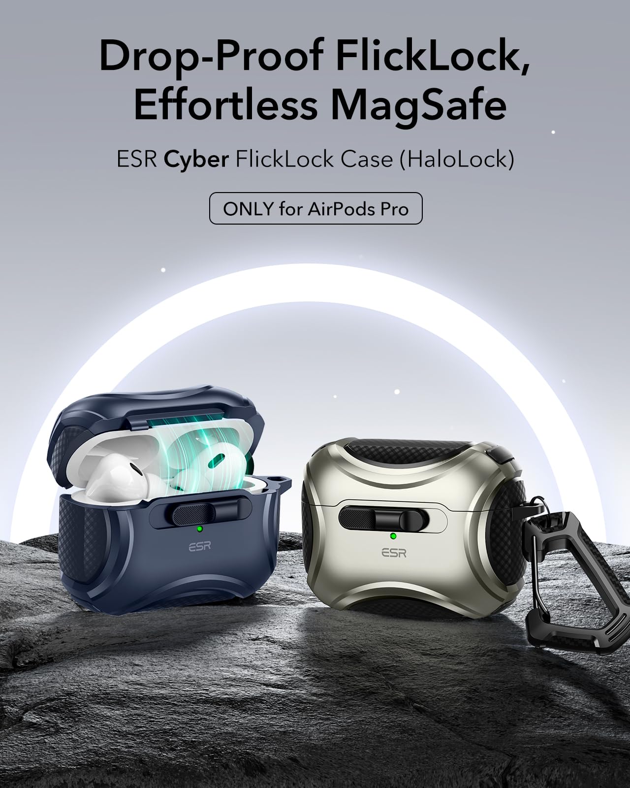 Foto 3 pulgar | Funda Para Airpods Pro Esr Cyber Series Azul - Venta Internacional.