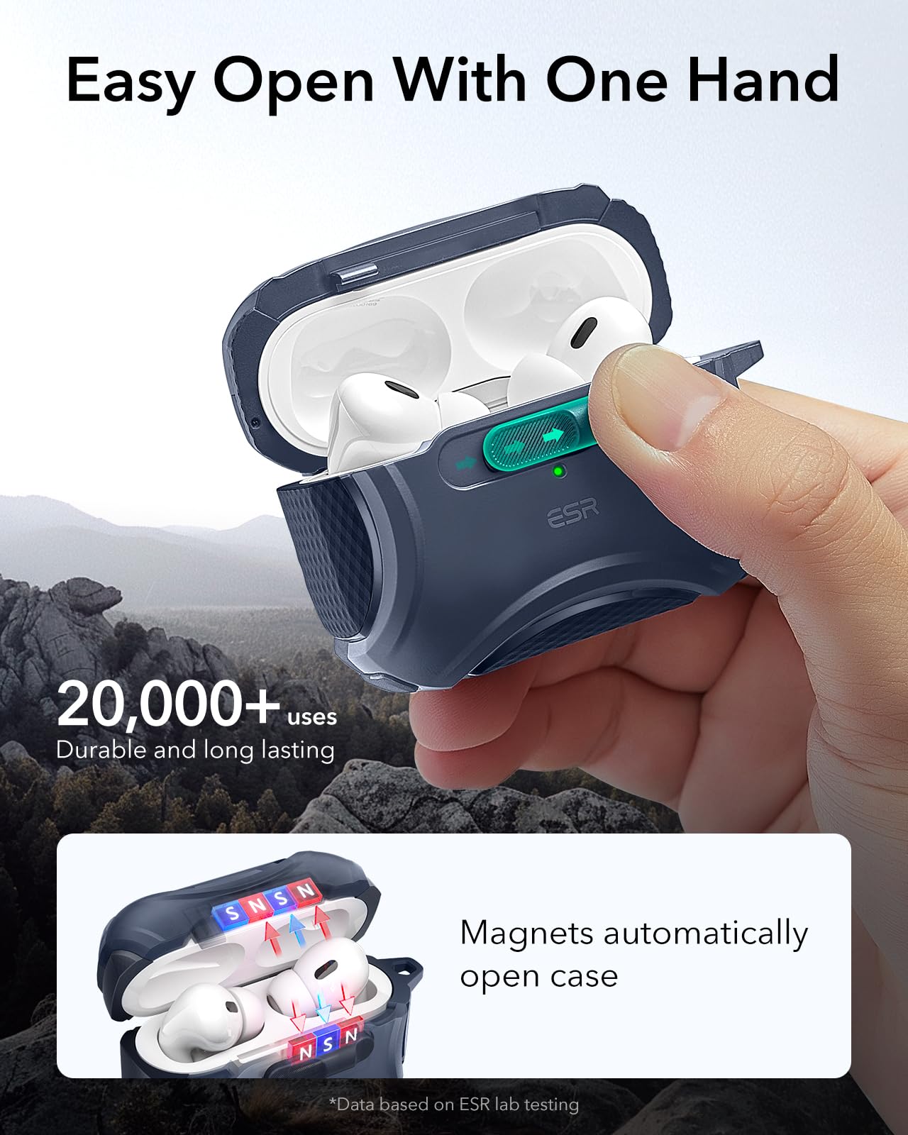 Foto 5 pulgar | Funda Para Airpods Pro Esr Cyber Series Azul - Venta Internacional.