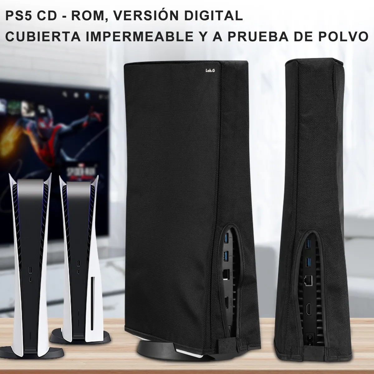 Foto 2 | Funda Resistente Al Polvo Y El Agua Para Play Station 5 Lab.g Negro