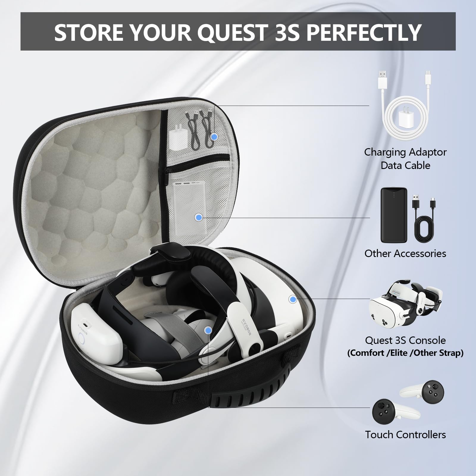 Foto 4 pulgar | Funda De Transporte Growalleter Para Auriculares Meta Quest 3s/quest 3 - Venta Internacional.