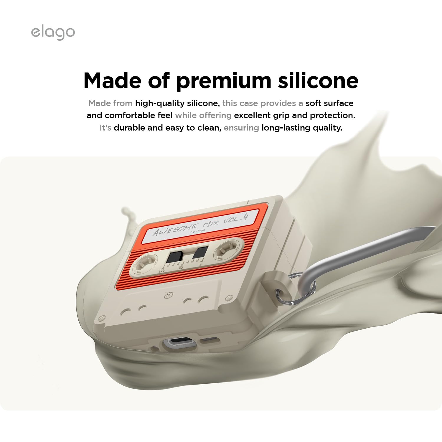 Foto 5 pulgar | Funda Con Cinta Adhesiva Elago Compatible Con Airpods 4 Con Mosquetón - Venta Internacional.