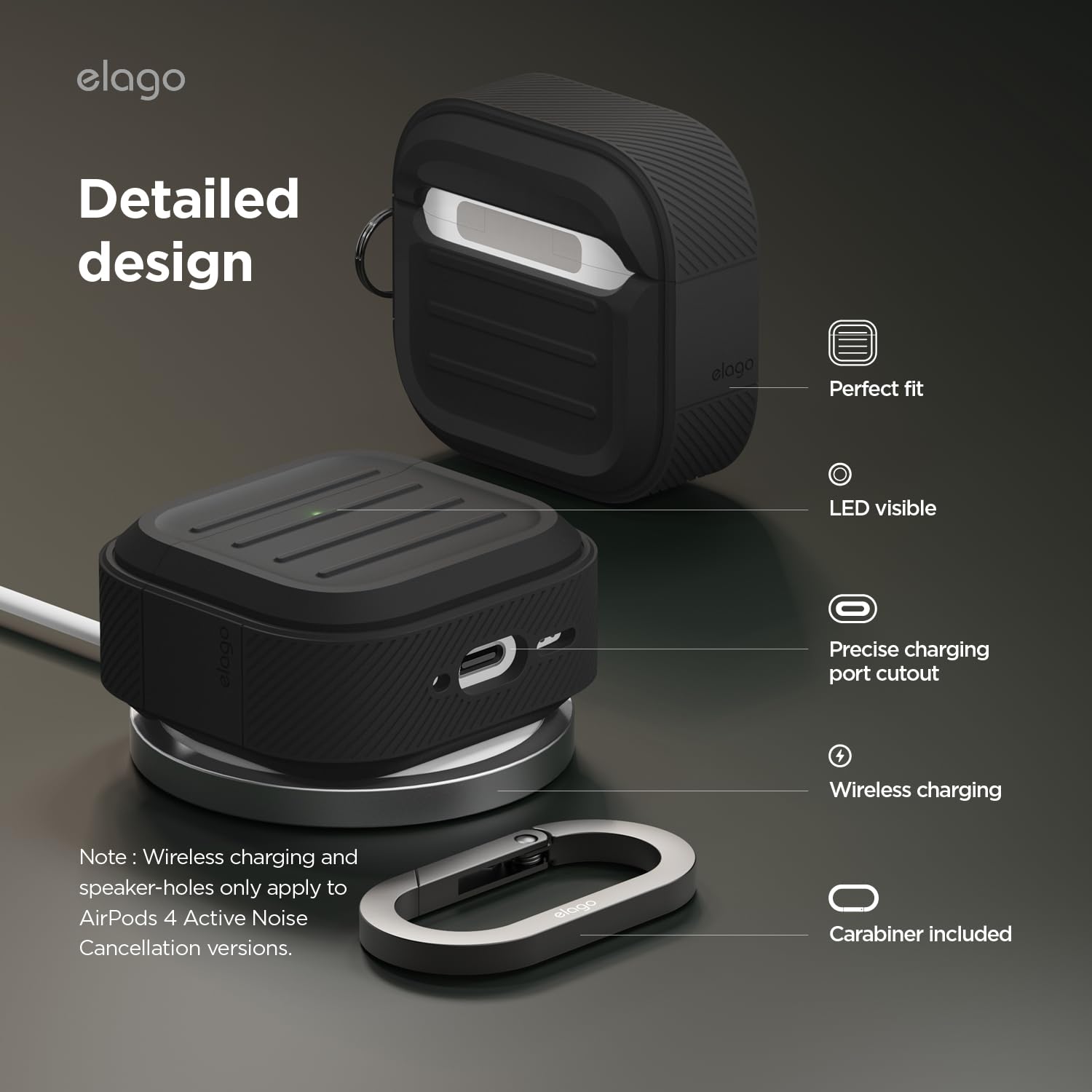 Foto 6 pulgar | Funda Elago Armor Compatible Con Airpods 4.ª Generación + Con Mosquetón - Venta Internacional.