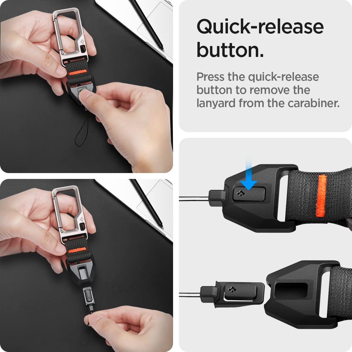 Foto 4 pulgar | Cordón Con Mosquetón Para Airpods Pro Spigen De Segunda Generación  Color Negro - Venta Internacional.