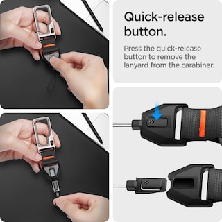 Foto 3 | Cordón Con Mosquetón Para Airpods Pro Spigen De Segunda Generación Color Negro - Venta Internacional.