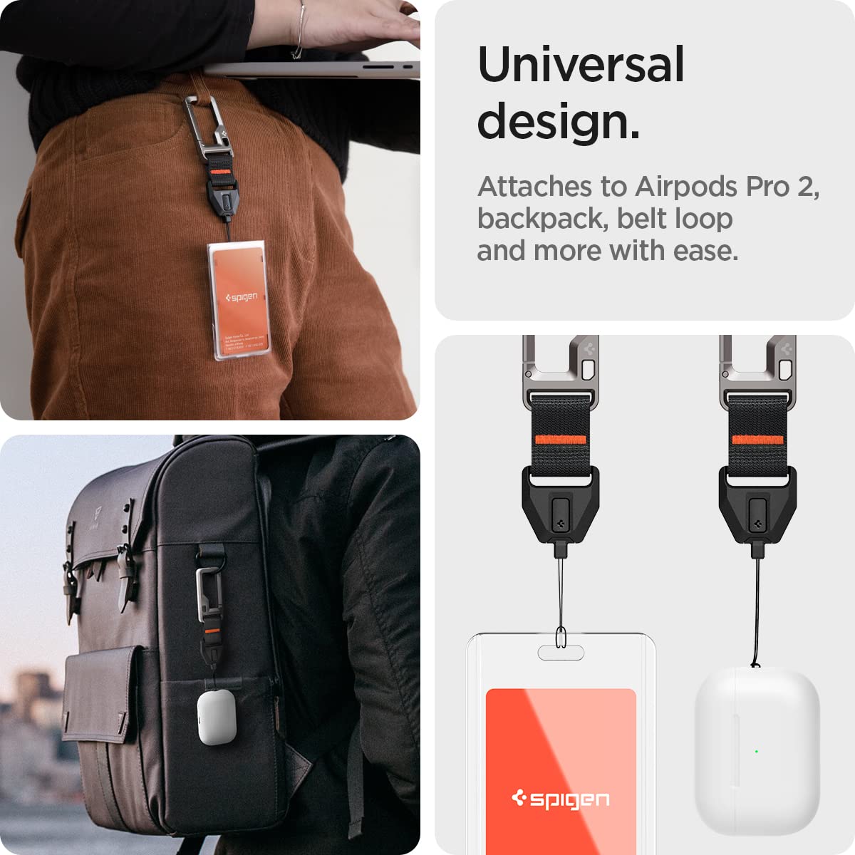 Foto 5 pulgar | Cordón Con Mosquetón Para Airpods Pro Spigen De Segunda Generación  Color Negro - Venta Internacional.