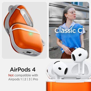 Foto 2 | Funda Spigen Ultra Hybrid Para Airpods 4 Diseño Retro Con Llavero - Venta Internacional.