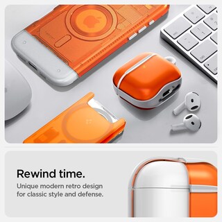 Foto 3 | Funda Spigen Ultra Hybrid Para Airpods 4 Diseño Retro Con Llavero - Venta Internacional.
