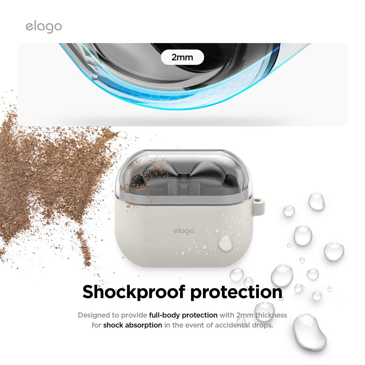 Foto 5 pulgar | Funda Elago Compatible Con Samsung Galaxy Buds 3 Y Pro (stone) - Venta Internacional.