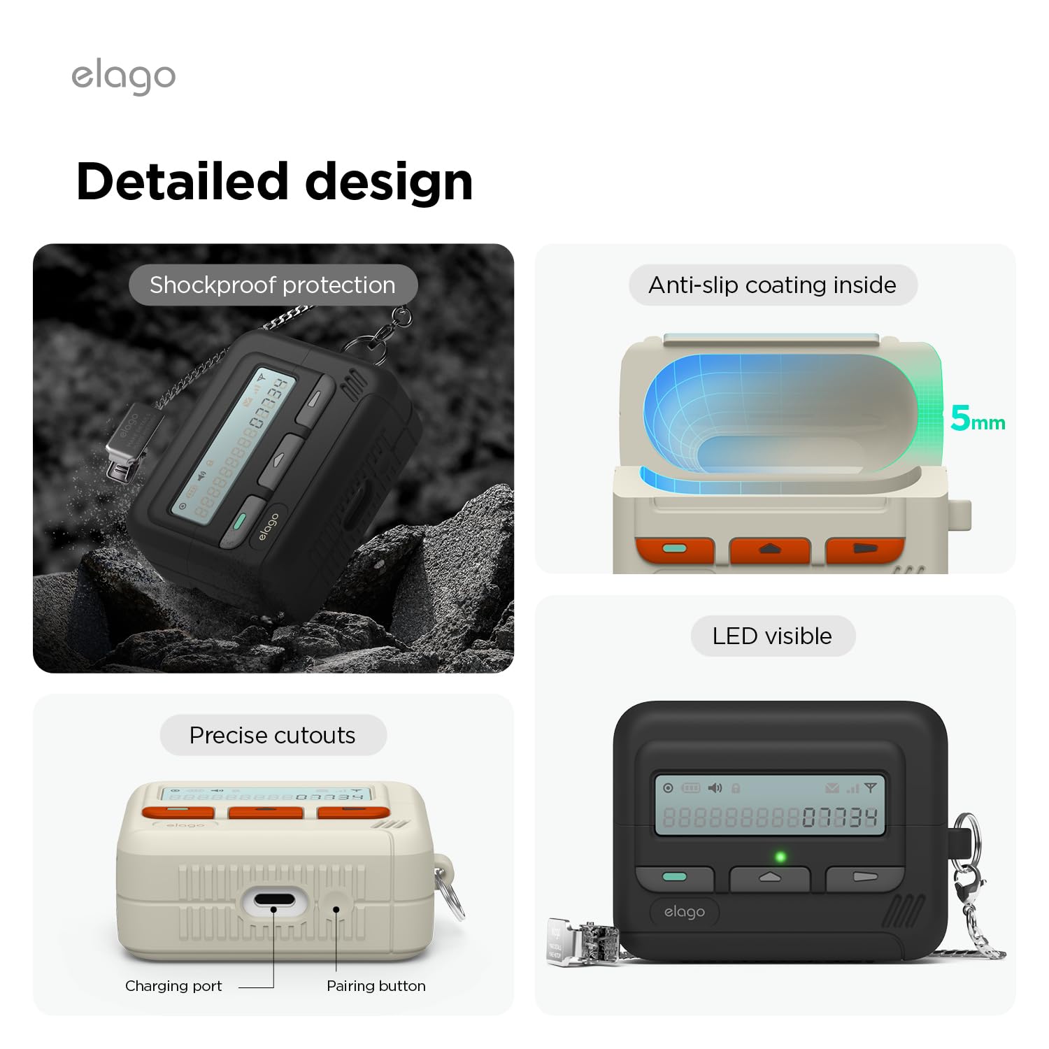 Foto 6 pulgar | Funda Elago Pager Para Samsung Galaxy Buds 3 Y Buds 3 Pro  Color Negro - Venta Internacional.