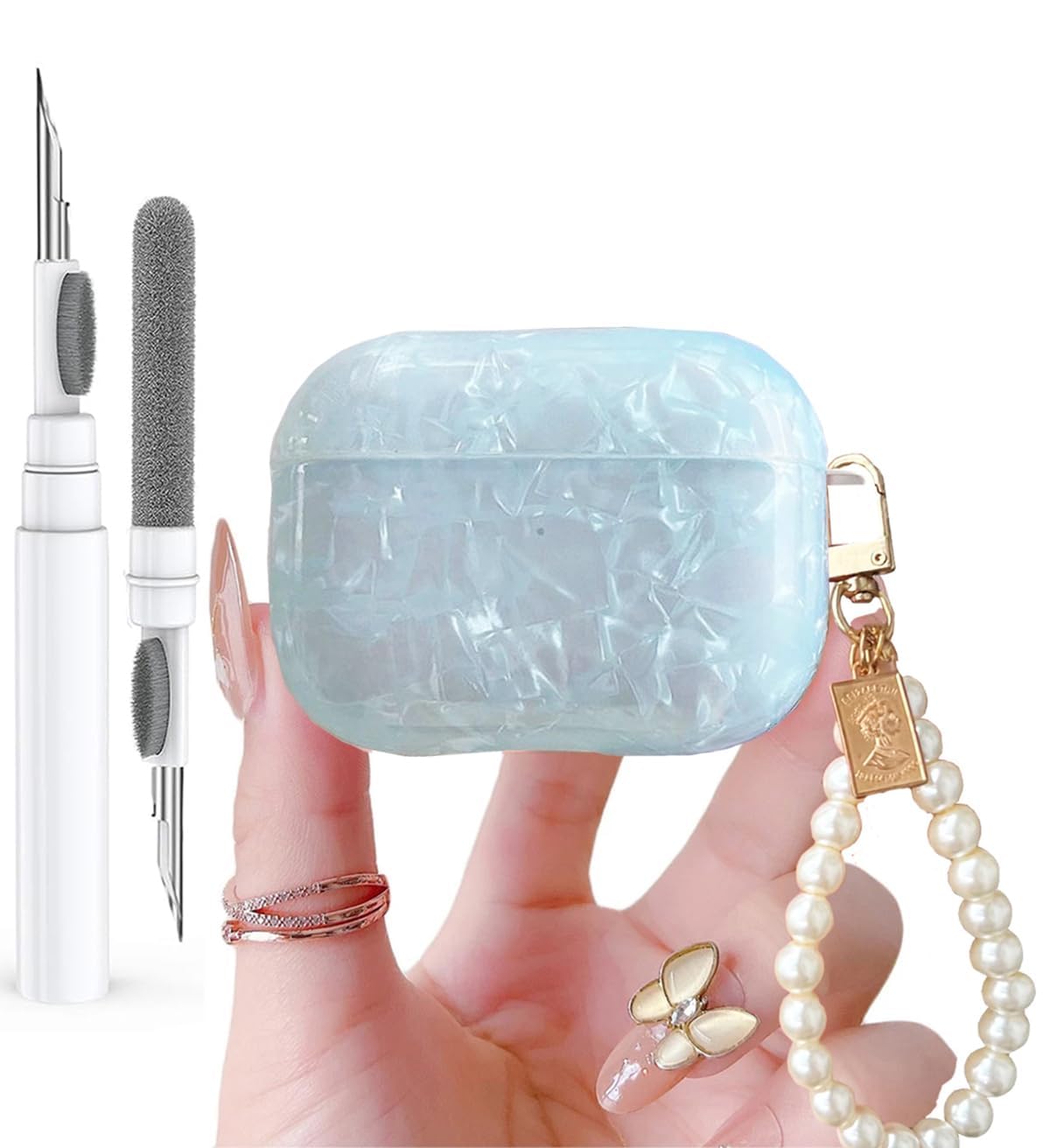 Funda Para Airpods Pro Olytop Cute Glitter Con Lápiz Limpiador - Venta Internacional.