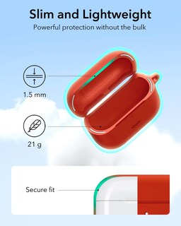 Foto 6 | Funda Para Airpods 4 Esr Con Protección Total Contra Caídas Y Mosquetón Rojo - Venta Internacional.