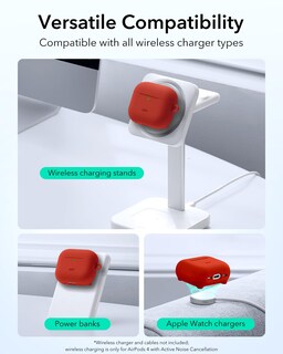 Foto 7 | Funda Para Airpods 4 Esr Con Protección Total Contra Caídas Y Mosquetón Rojo - Venta Internacional.