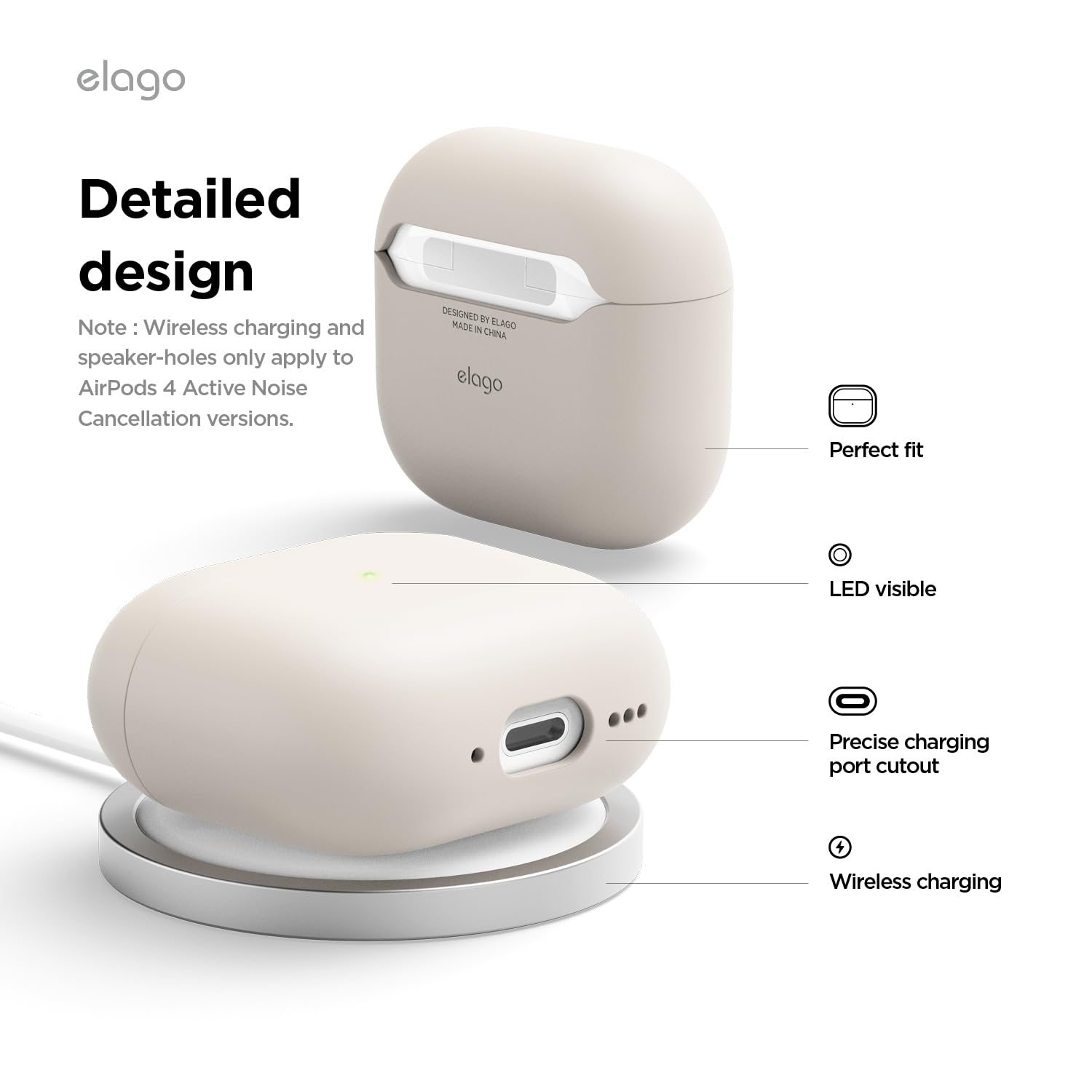 Foto 7 pulgar | Funda Elago Liquid Hybrid Para Airpods 4 Triple Layer Stone - Venta Internacional.
