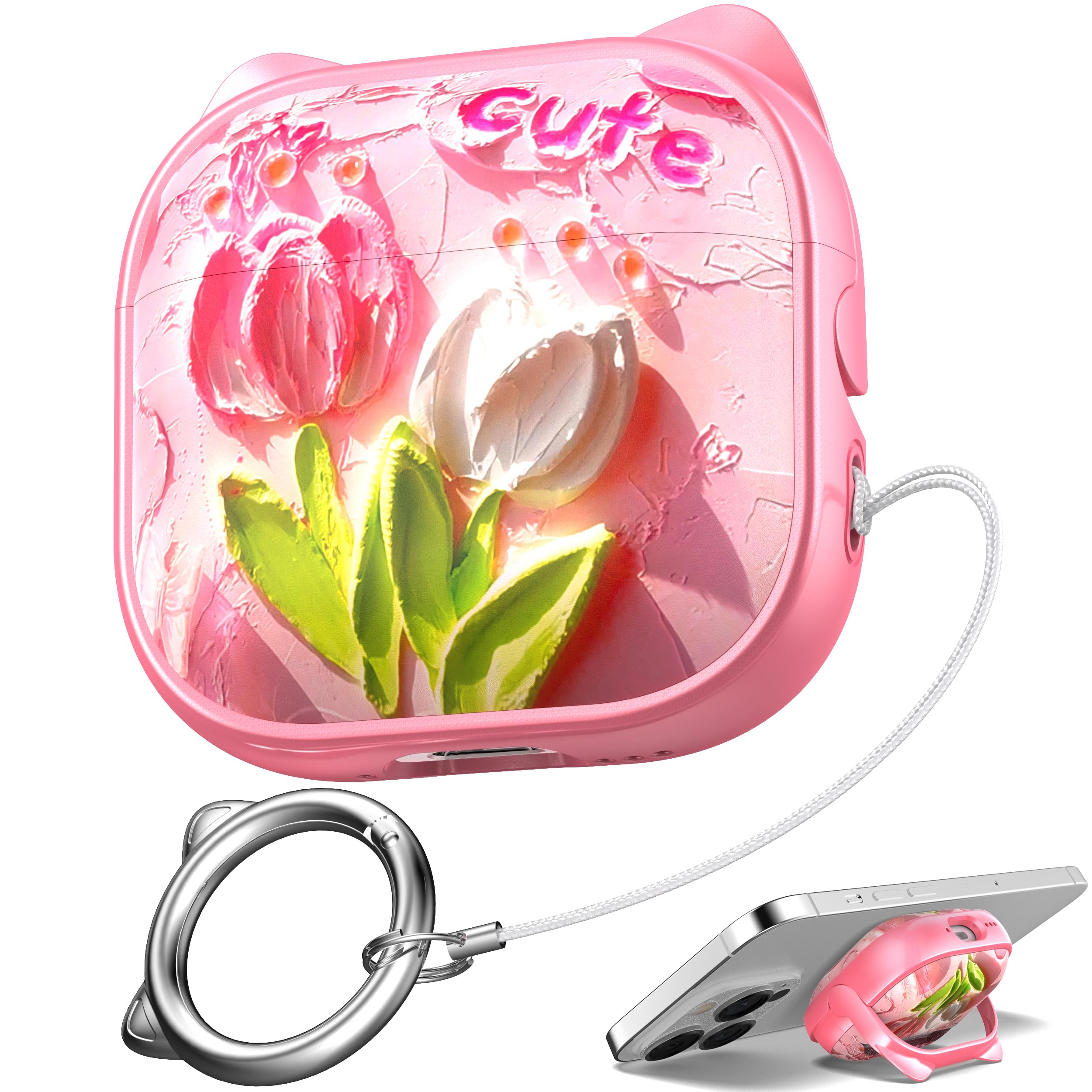 Funda Para Airpods 4 Mhyaludo Con Bonito Estampado De Orejas De Gato Con Kit De Limpieza - Venta Internacional.