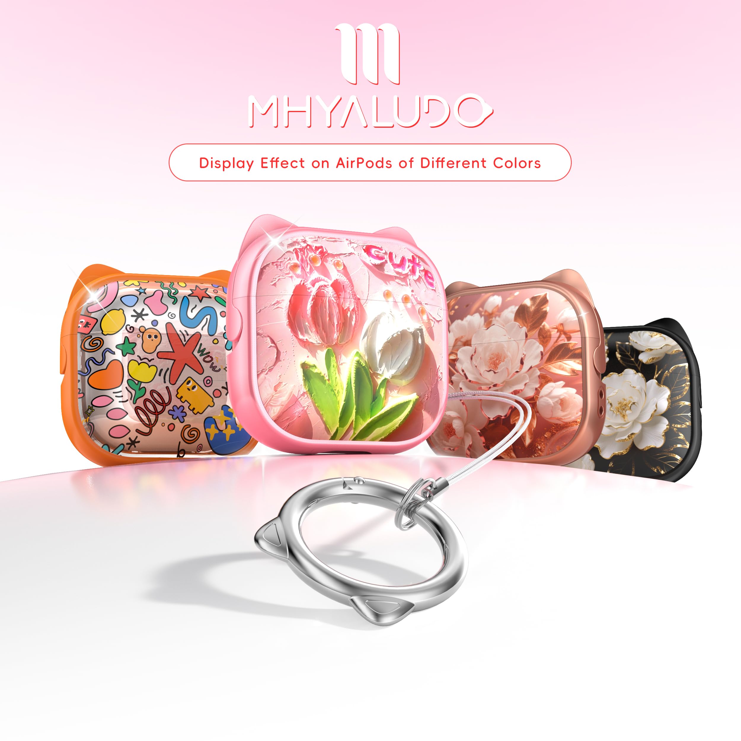 Foto 7 pulgar | Funda Para Airpods 4 Mhyaludo Con Bonito Estampado De Orejas De Gato Con Kit De Limpieza - Venta Internacional.