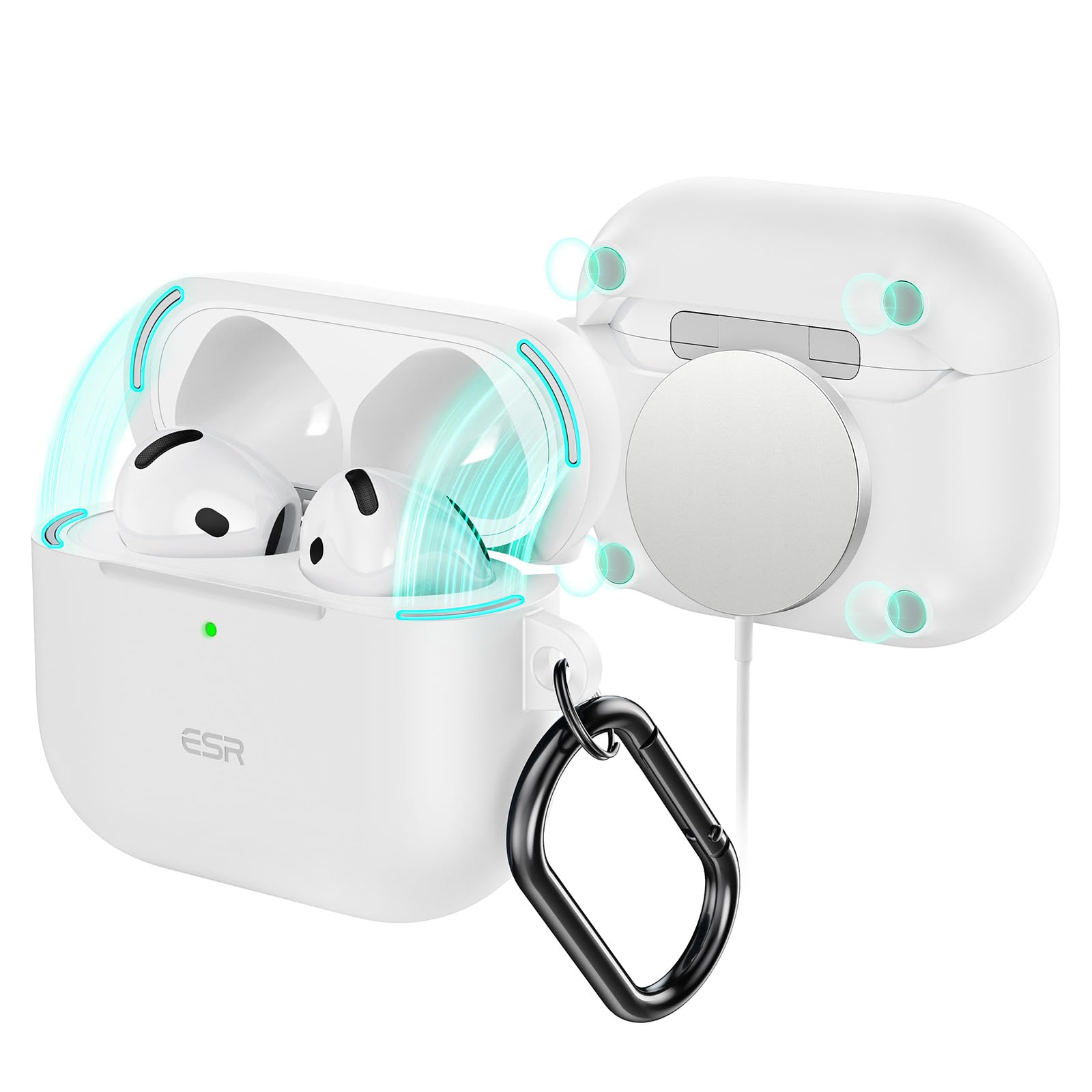 Funda Para Airpods 4 Esr Con Protección Total Contra Caídas Y Mosquetón  Color Blanco - Venta Internacional.