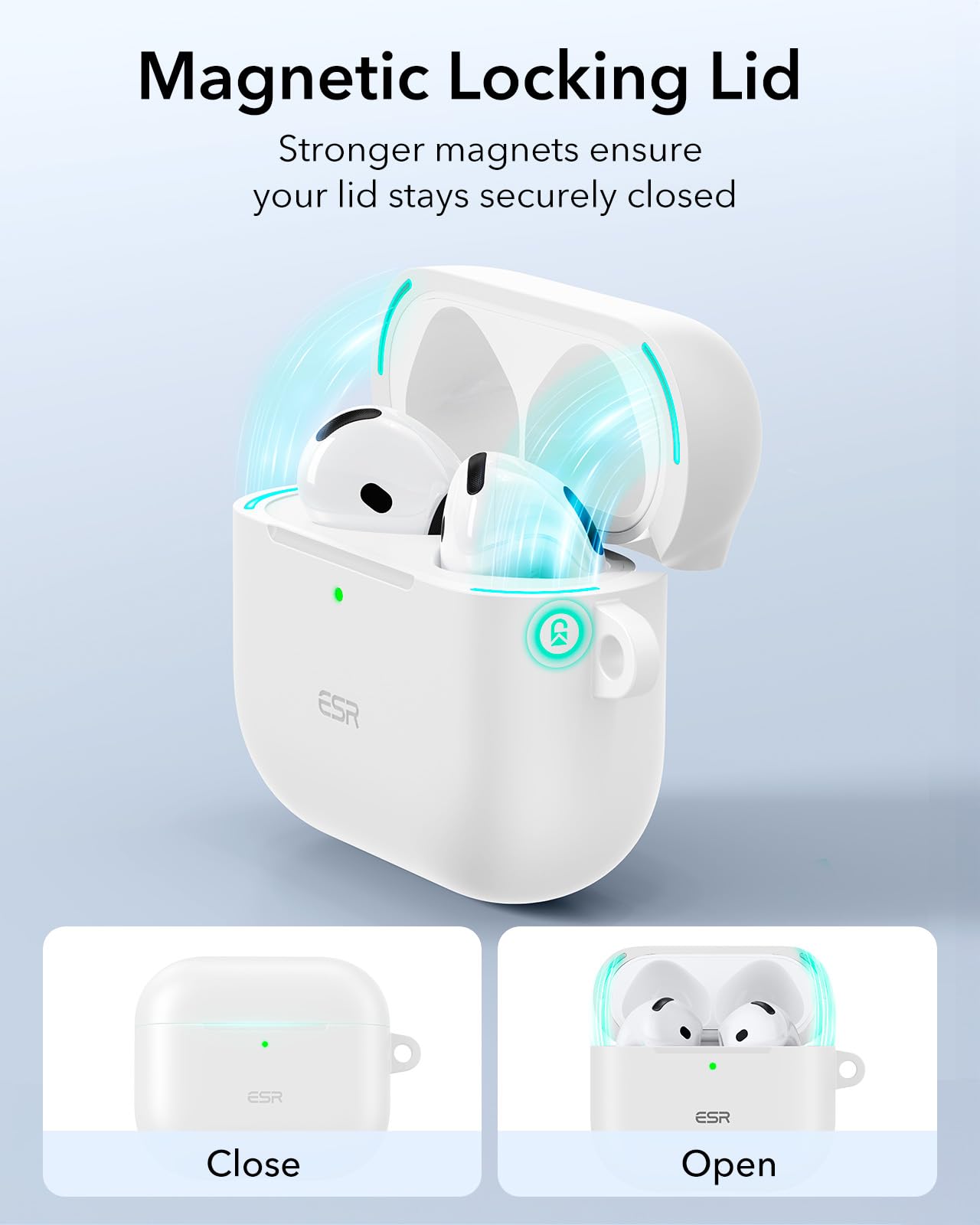 Foto 5 pulgar | Funda Para Airpods 4 Esr Con Protección Total Contra Caídas Y Mosquetón  Color Blanco - Venta Internacional.