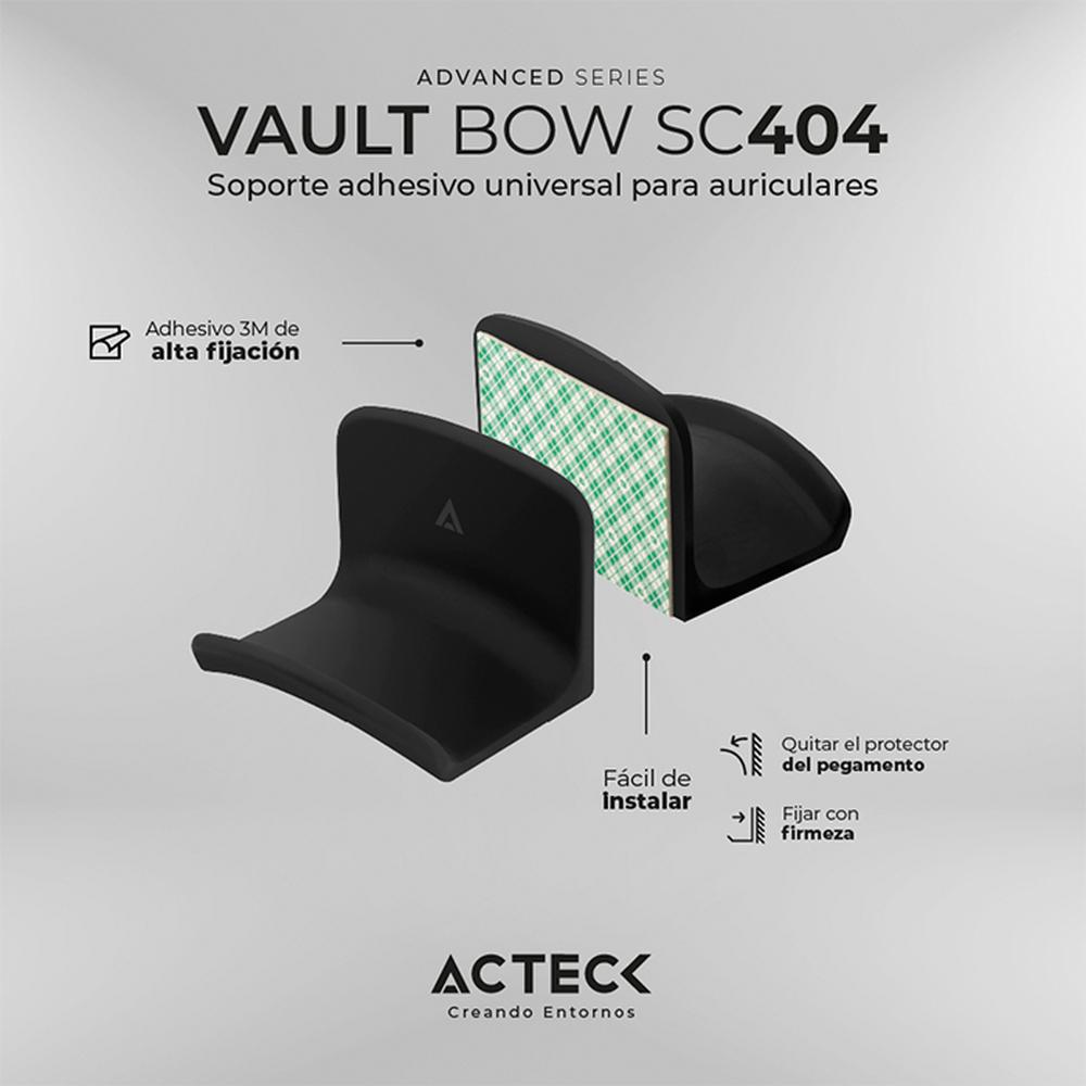 Foto 5 pulgar | Soporte Universal Adhesivo para Audífonos Acteck AC-936583 Negro