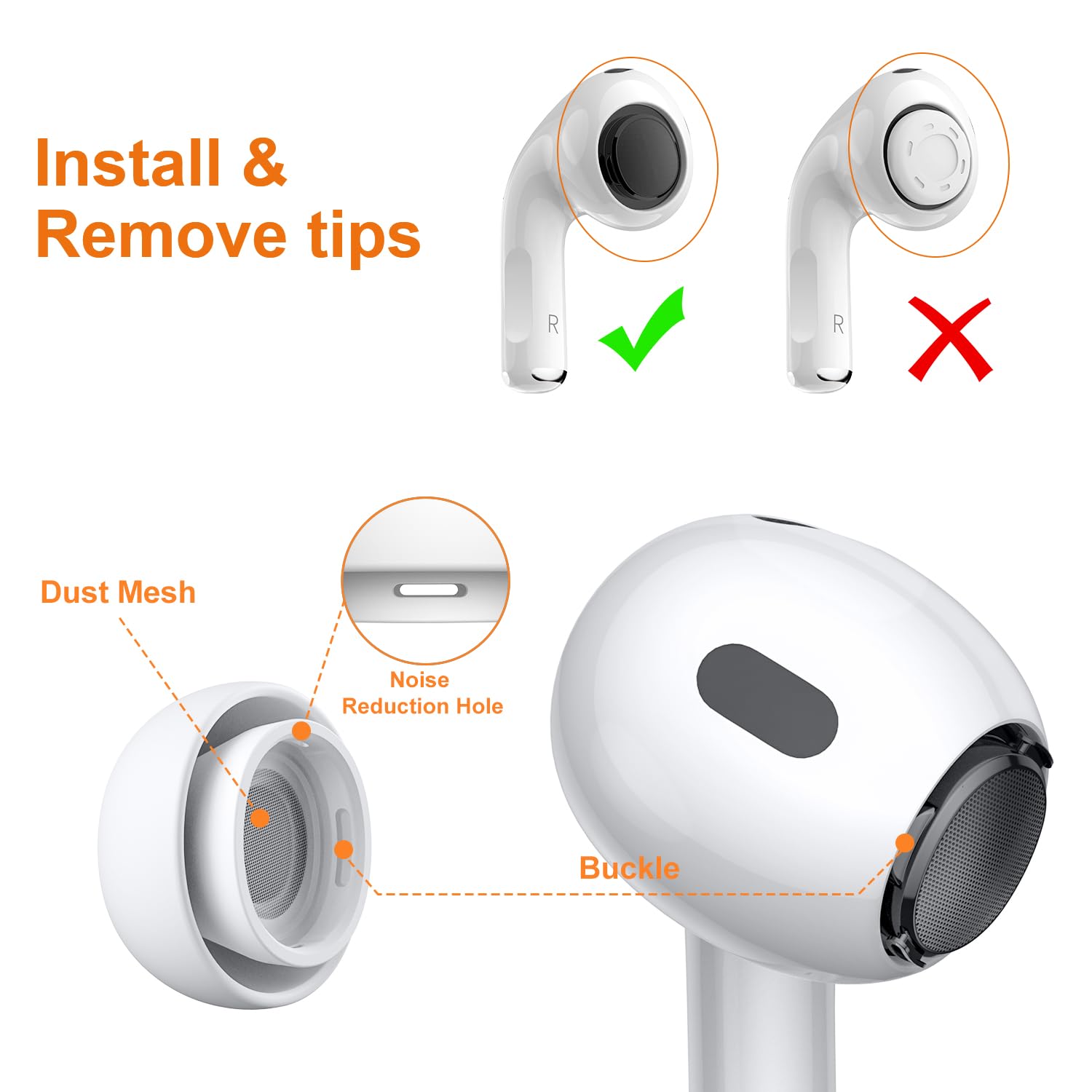 Foto 4 | Almohadillas Link Dream De Repuesto Para Airpods Pro 2 (6 Pares) - Venta Internacional.