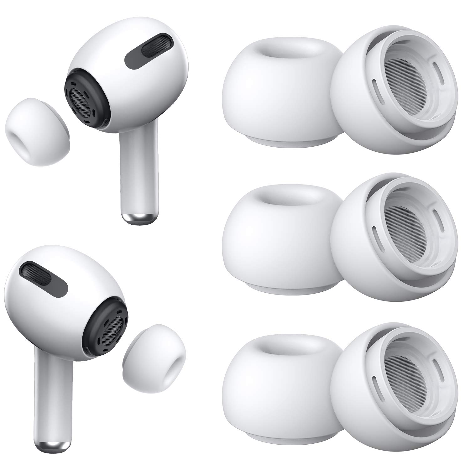 3 Pares Almohadillas De Repuesto Para Airpods Pro Con Caja De Almacenamiento - Venta Internacional