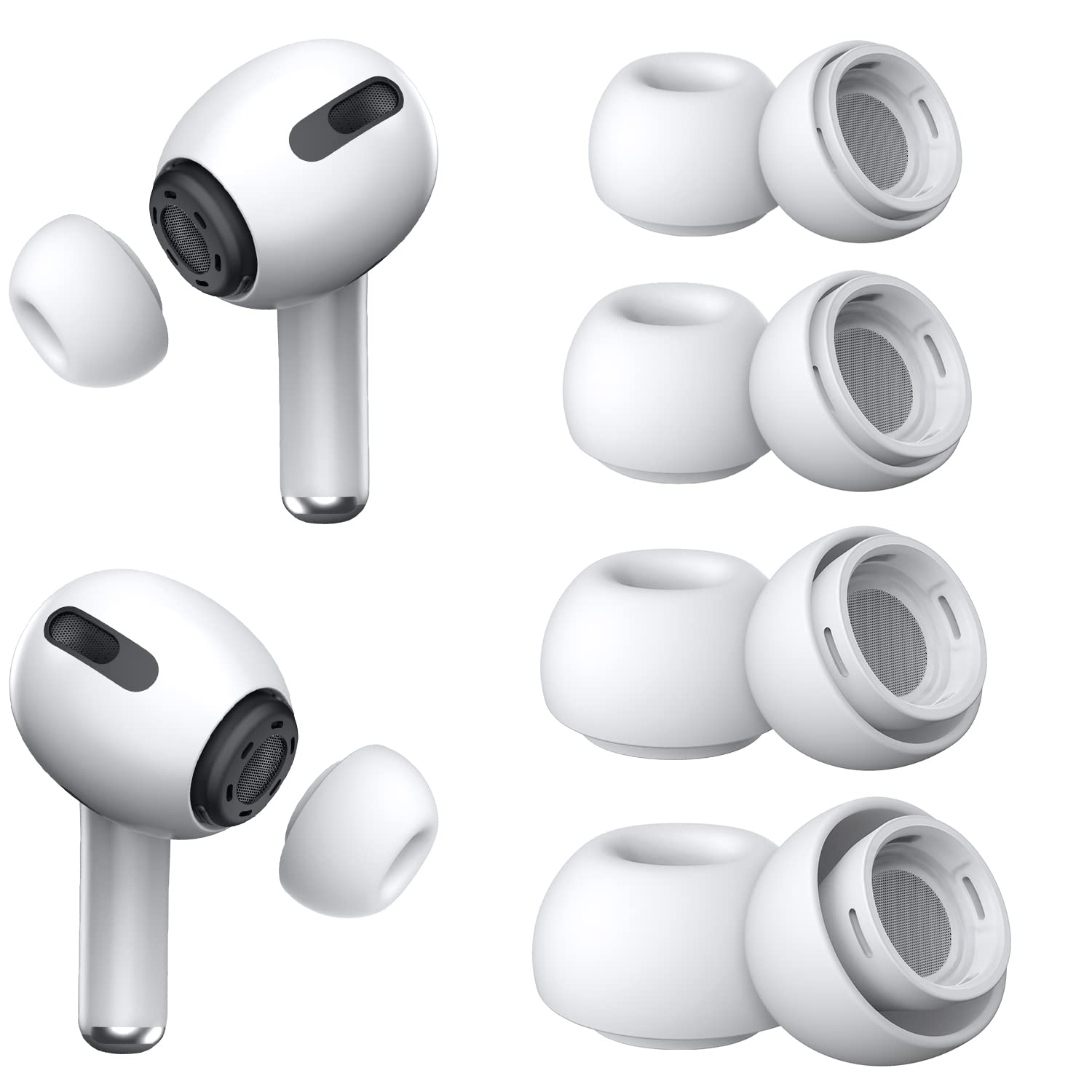 Foto 2 pulgar | Almohadillas Yuwakayi de Repuesto Para Airpods Pro 1/2 4 Pares - Venta Internacional