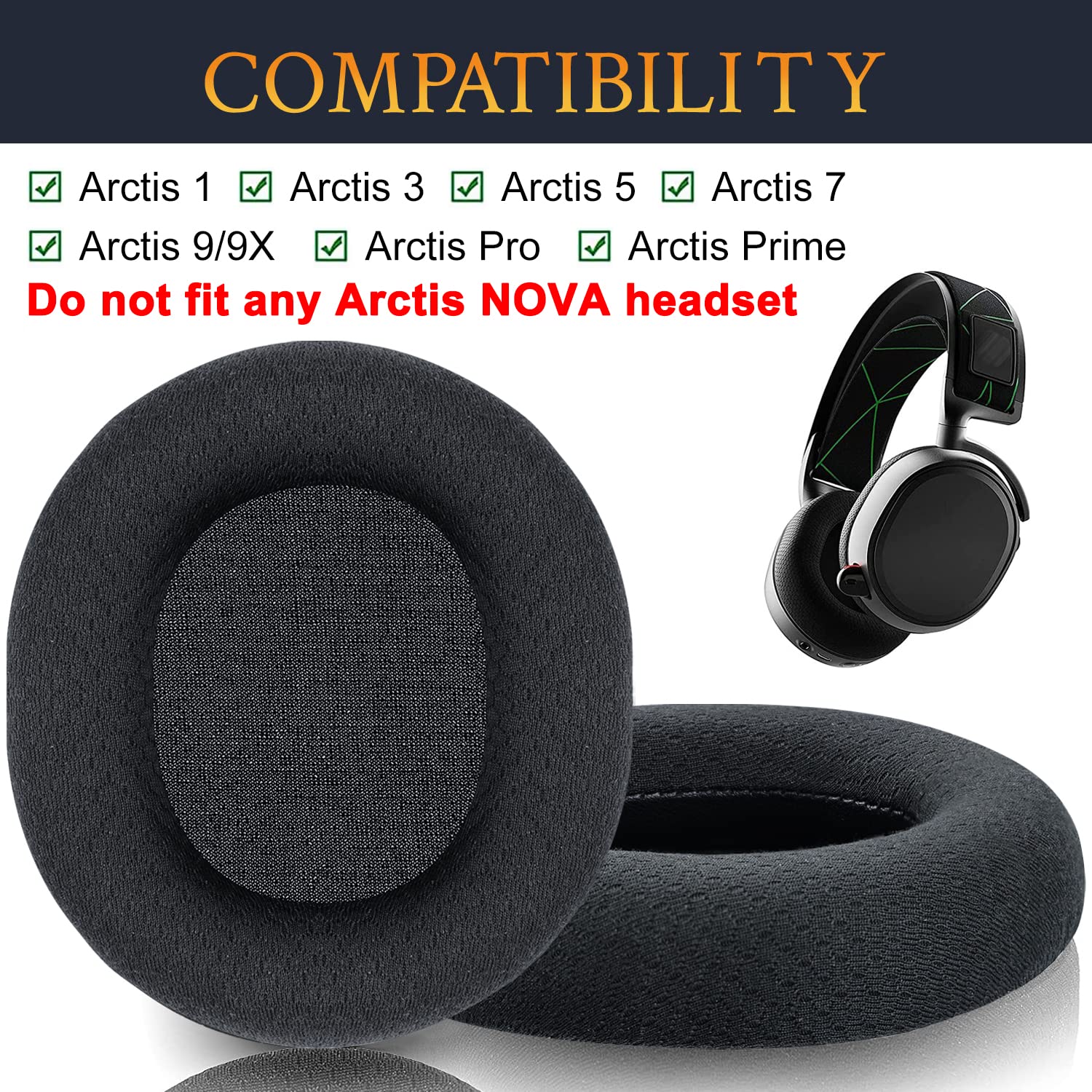 Foto 3 pulgar | Almohadillas De Repuesto Para Auriculares Steelseries Arctis - Venta Internacional