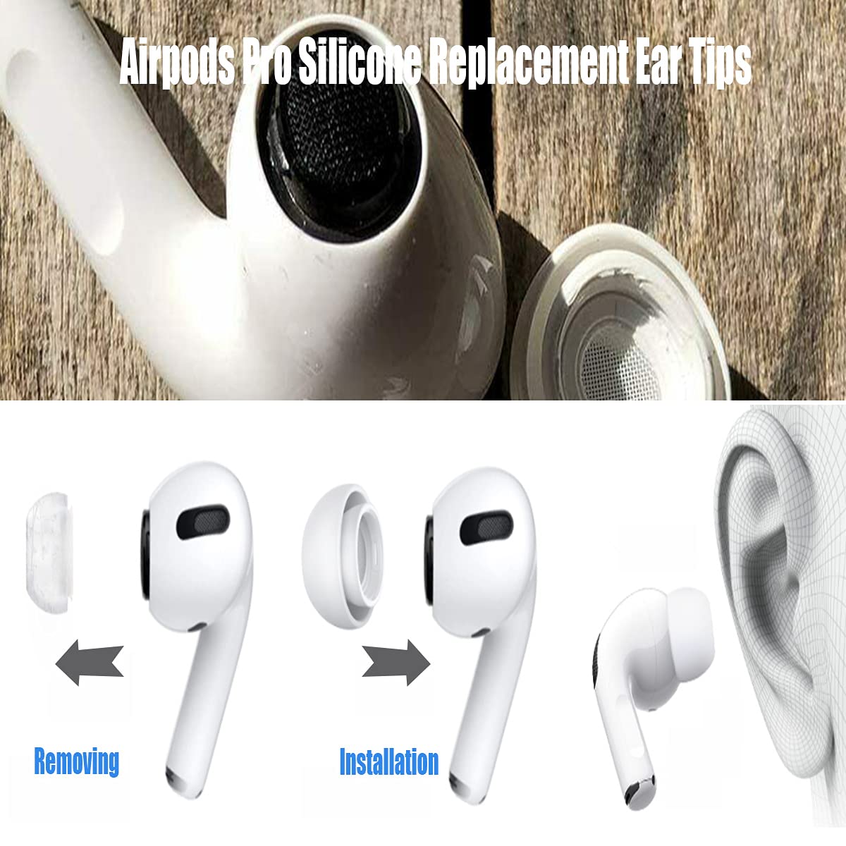 Foto 3 pulgar | Almohadillas de Repuesto Acediar Airpods Pro 3 Pares de Silicona - Venta Internacional