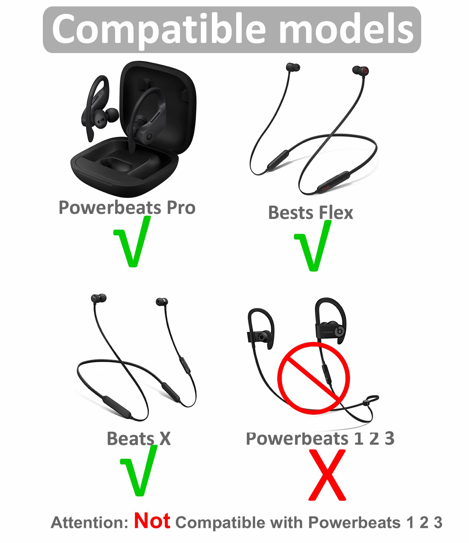 Foto 3 pulgar | Almohadillas de Repuesto para Auriculares Powerbeats Pro/Flex/Beatsx/Beats Studio - Venta Internacional