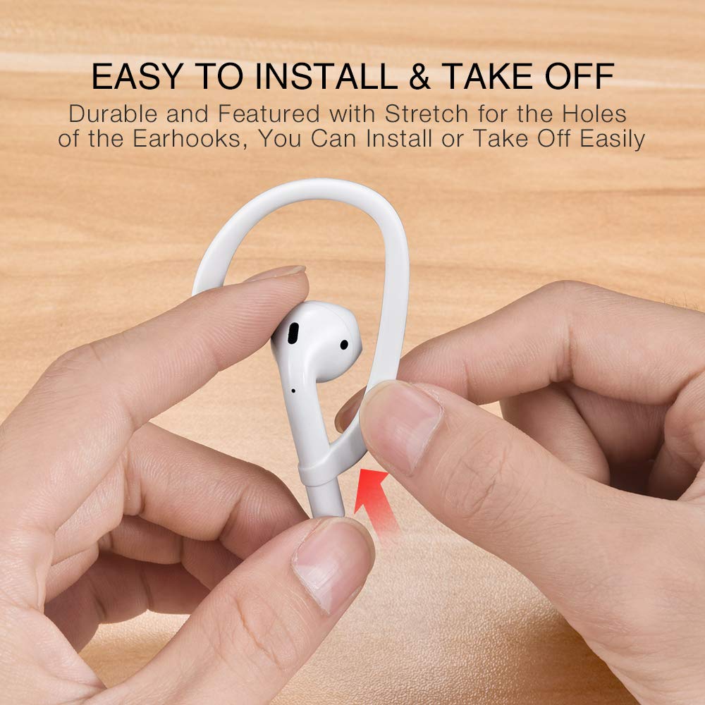 Foto 4 | Ganchos Deportivos Antideslizantes para AirPods Icarerspace Blancos - Venta Internacional