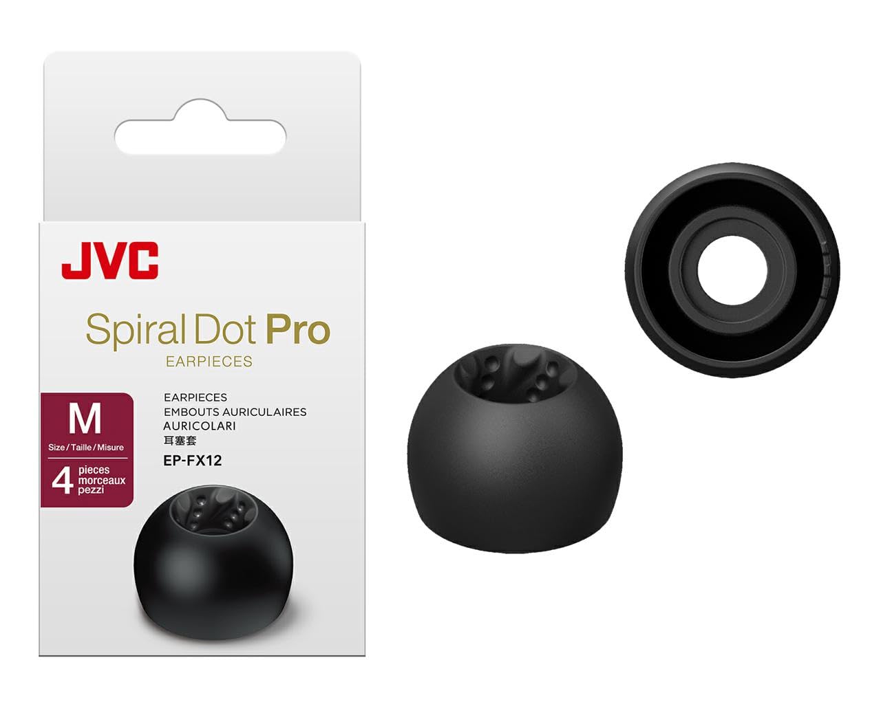 Foto 2 | Almohadillas Jvc Epfx12 Spiral Dot Pro, 2 Juegos (4) Tamaños S-l - Venta Internacional.