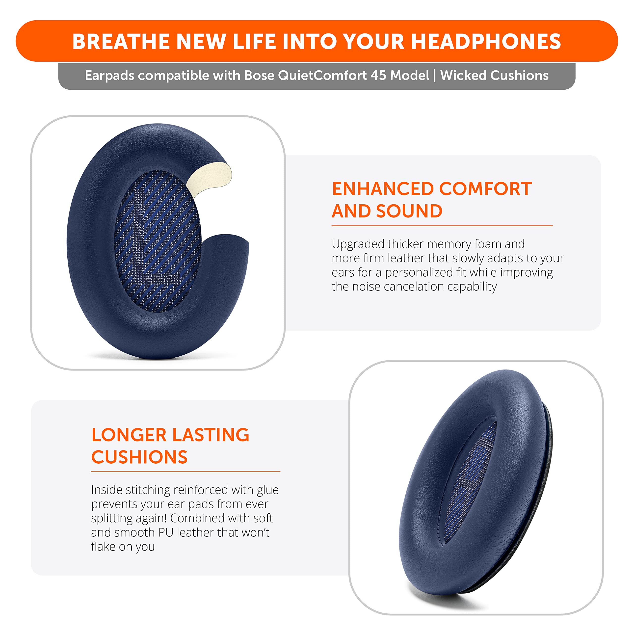 Foto 5 pulgar | Almohadillas De Repuesto Para Auriculares Bose Quietcomfort 45 - Venta Internacional.