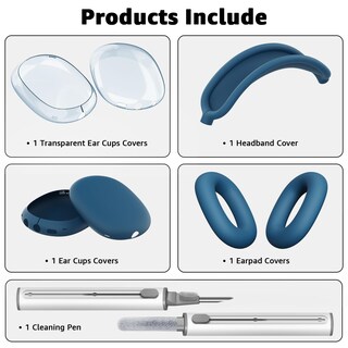 Foto 3 | Funda De Silicona Para Airpods Max Woyinger Blue + Cleaner Kit - Venta Internacional.