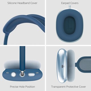 Foto 4 | Funda De Silicona Para Airpods Max Woyinger Blue + Cleaner Kit - Venta Internacional.