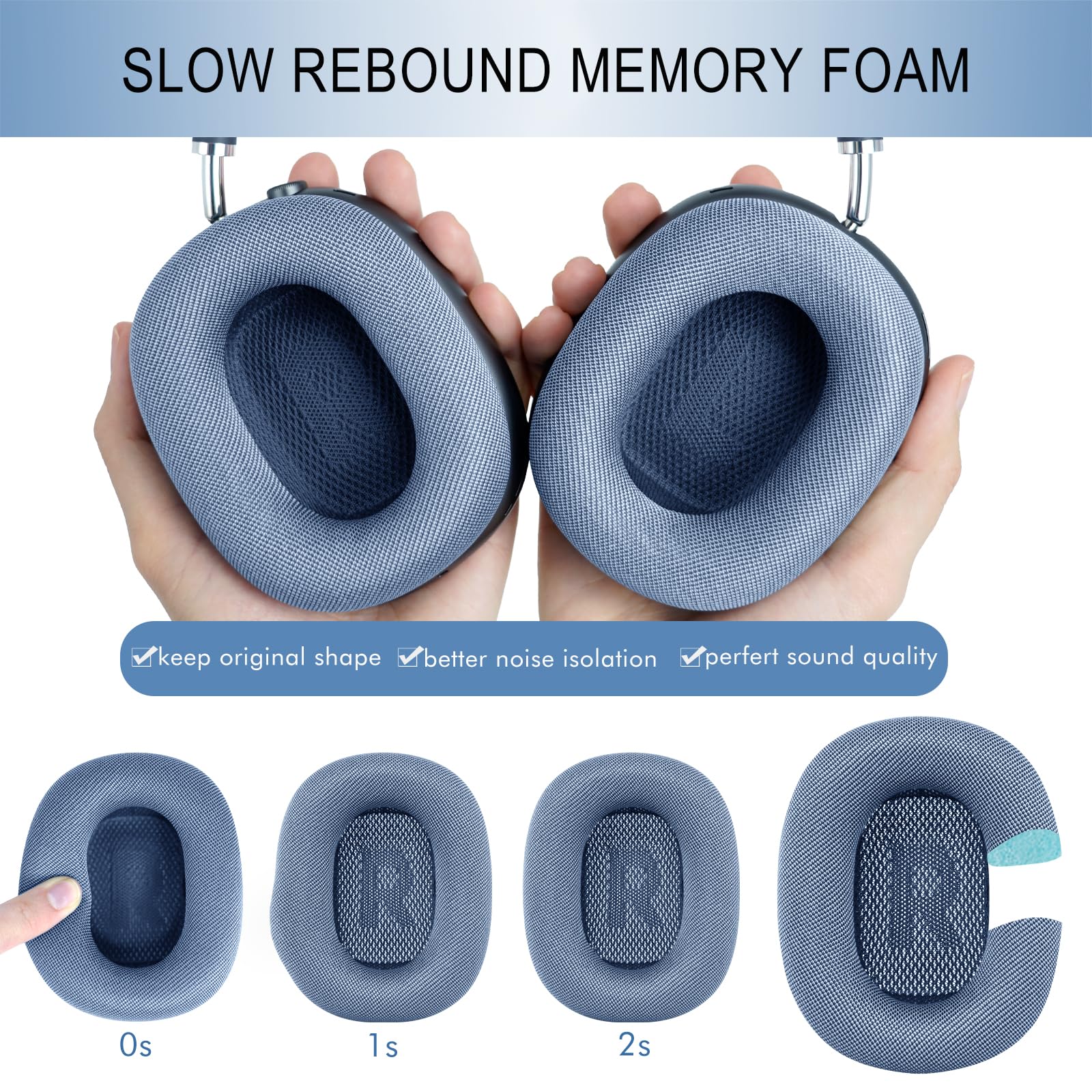 Foto 6 pulgar | Almohadillas De Repuesto Para Apple Airpods Max De Gevo - Venta Internacional.