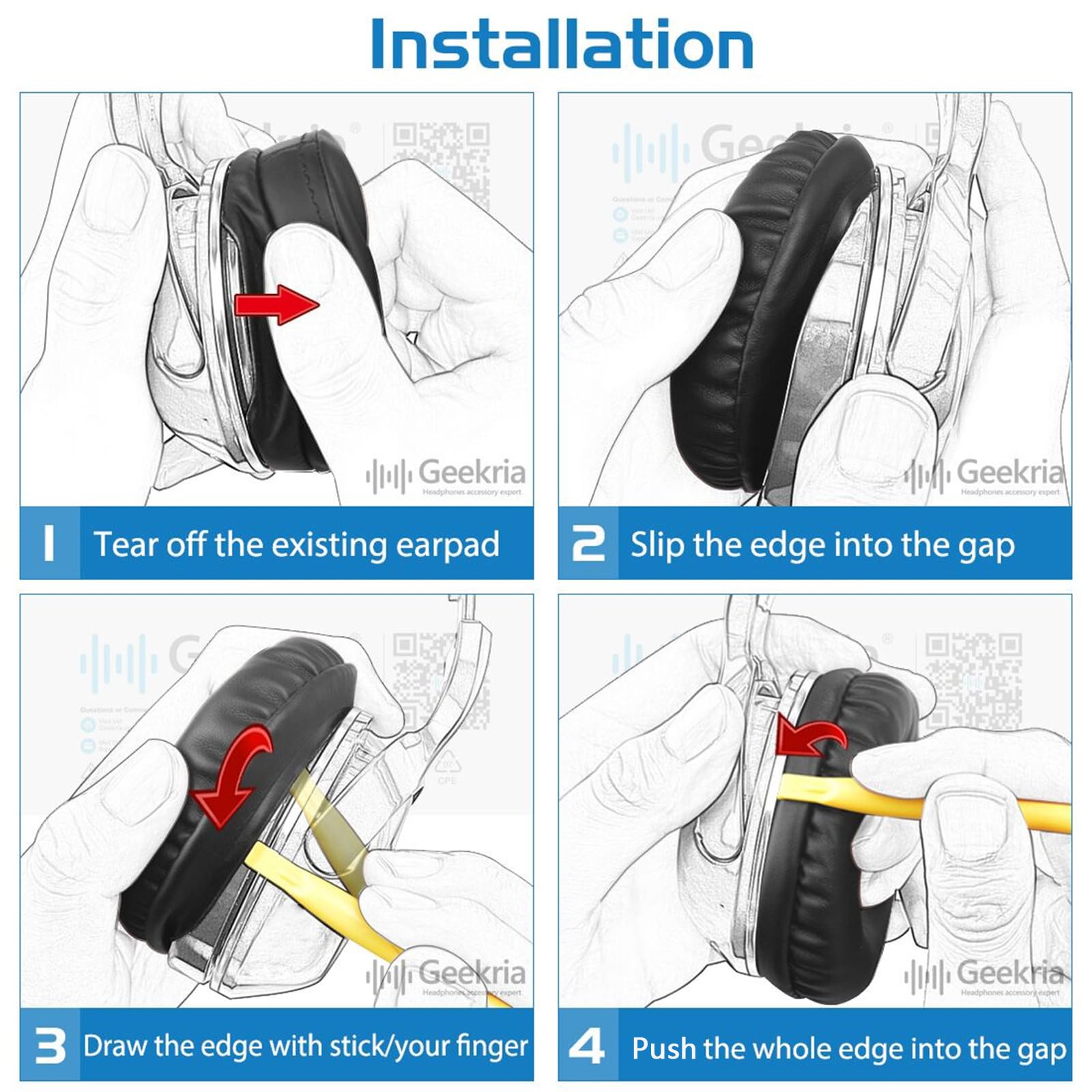 Foto 6 pulgar | Almohadillas De Repuesto Geekria Para Sennheiser Urbanite Xl - Venta Internacional.