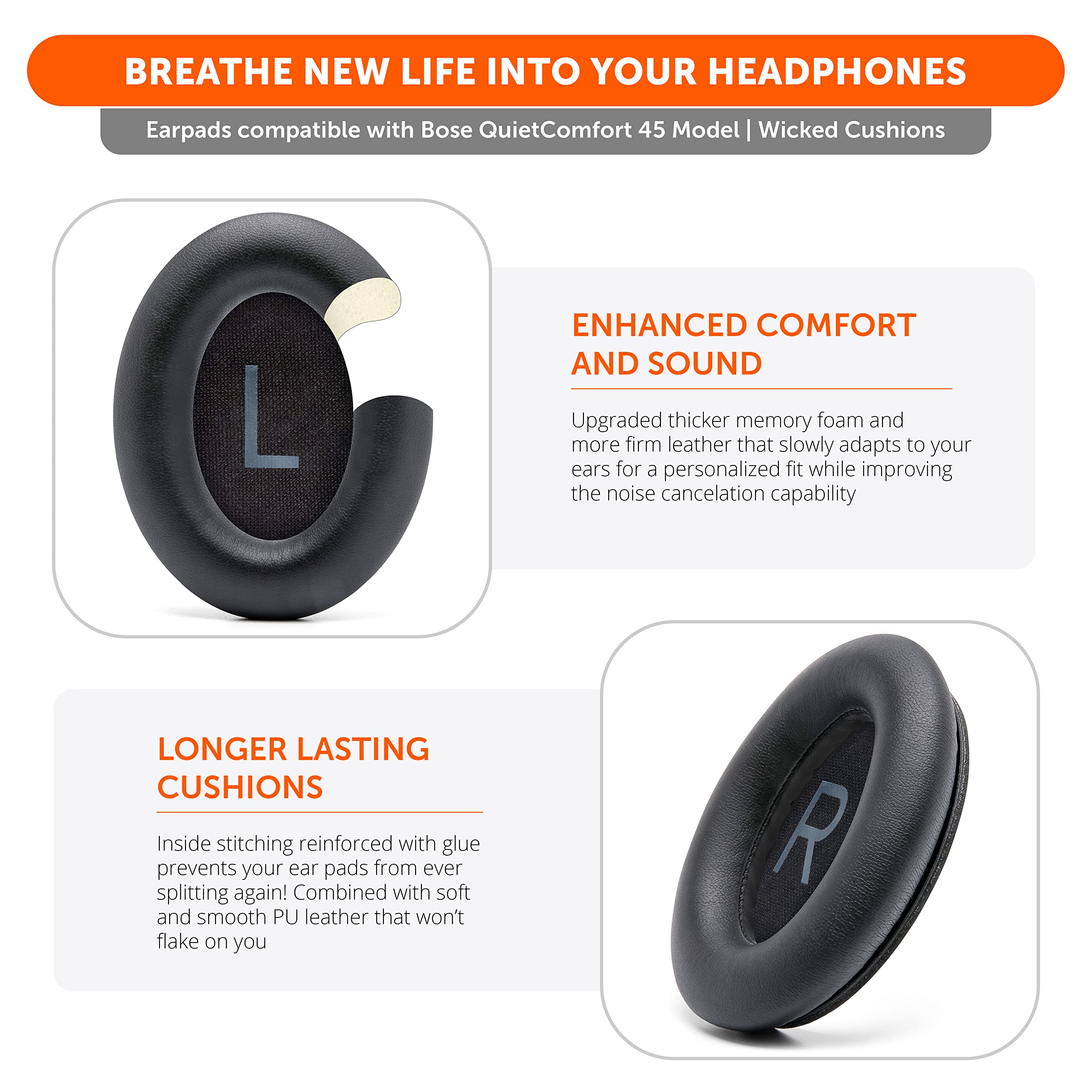 Foto 4 | Almohadillas de Repuesto para Auriculares Bose Quietcomfort 45 - Venta Internacional