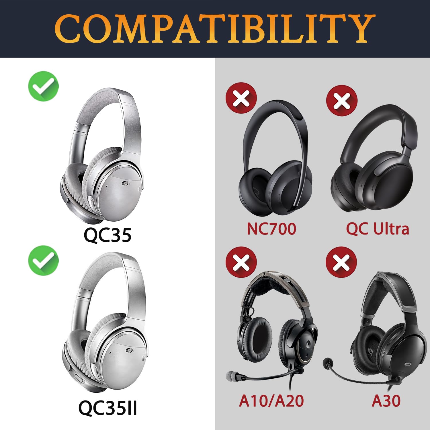 Foto 4 pulgar | Almohadillas De Repuesto Para Auriculares Bose Quietcomfort 35 (qc35) - Venta Internacional.