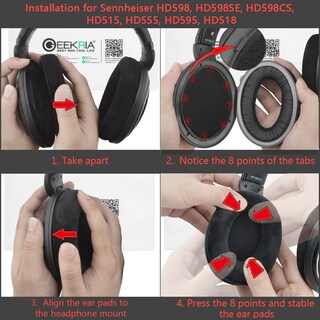 Foto 6 | Almohadillas De Repuesto Geekria Comfort Velour Para Sennheiser Hd598 - Venta Internacional.