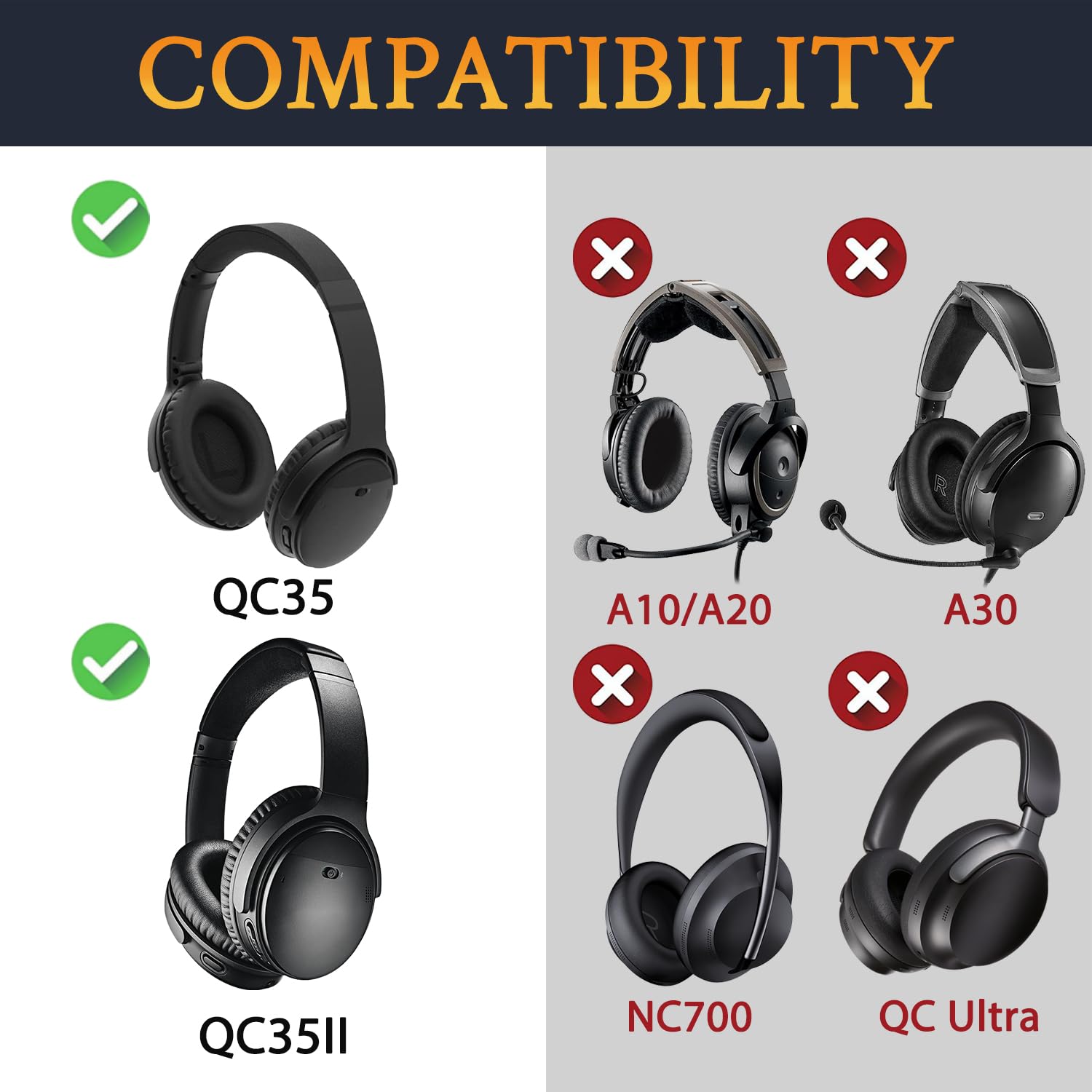 Foto 3 pulgar | Almohadillas De Repuesto Para Auriculares Bose Quietcomfort 35 - Venta Internacional.