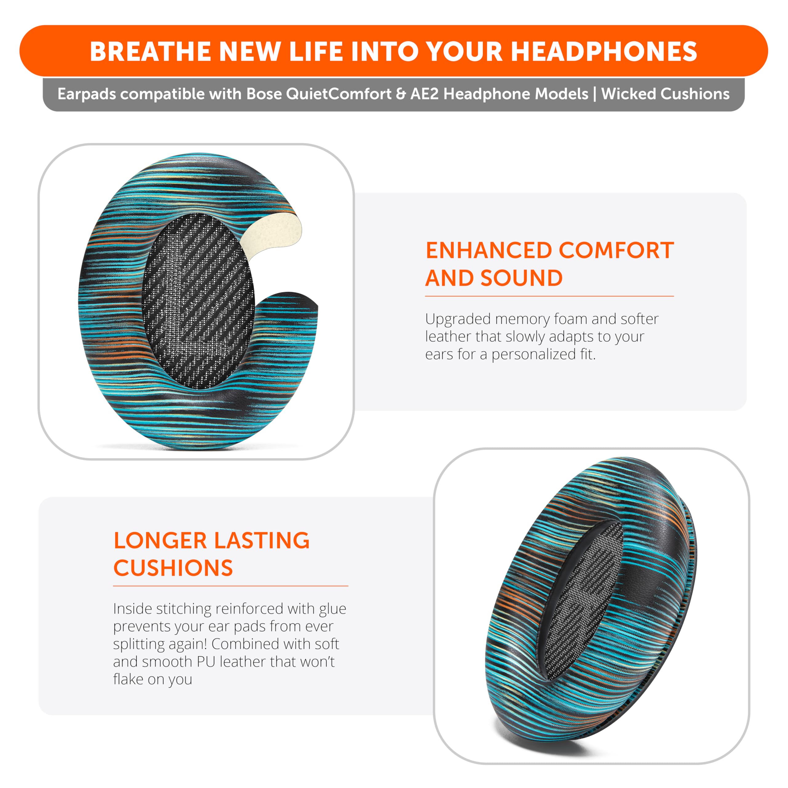 Foto 5 pulgar | Almohadillas De Repuesto Wc Wicked Cushions Para Bose Qc35 Y Qc35ii - Venta Internacional.
