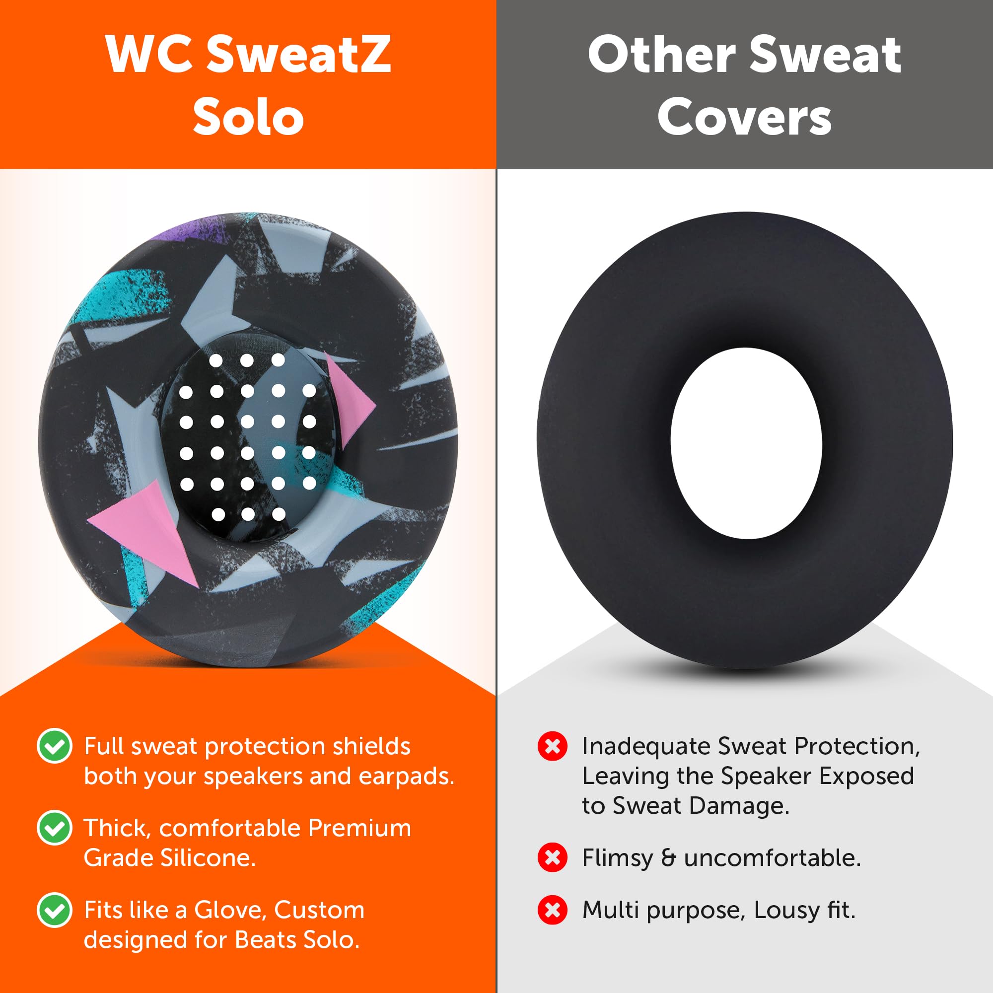 Foto 4 pulgar | Fundas Para Auriculares Sweat  Wc  Sweatz  Beats Solo  Color Negro - Venta Internacional.
