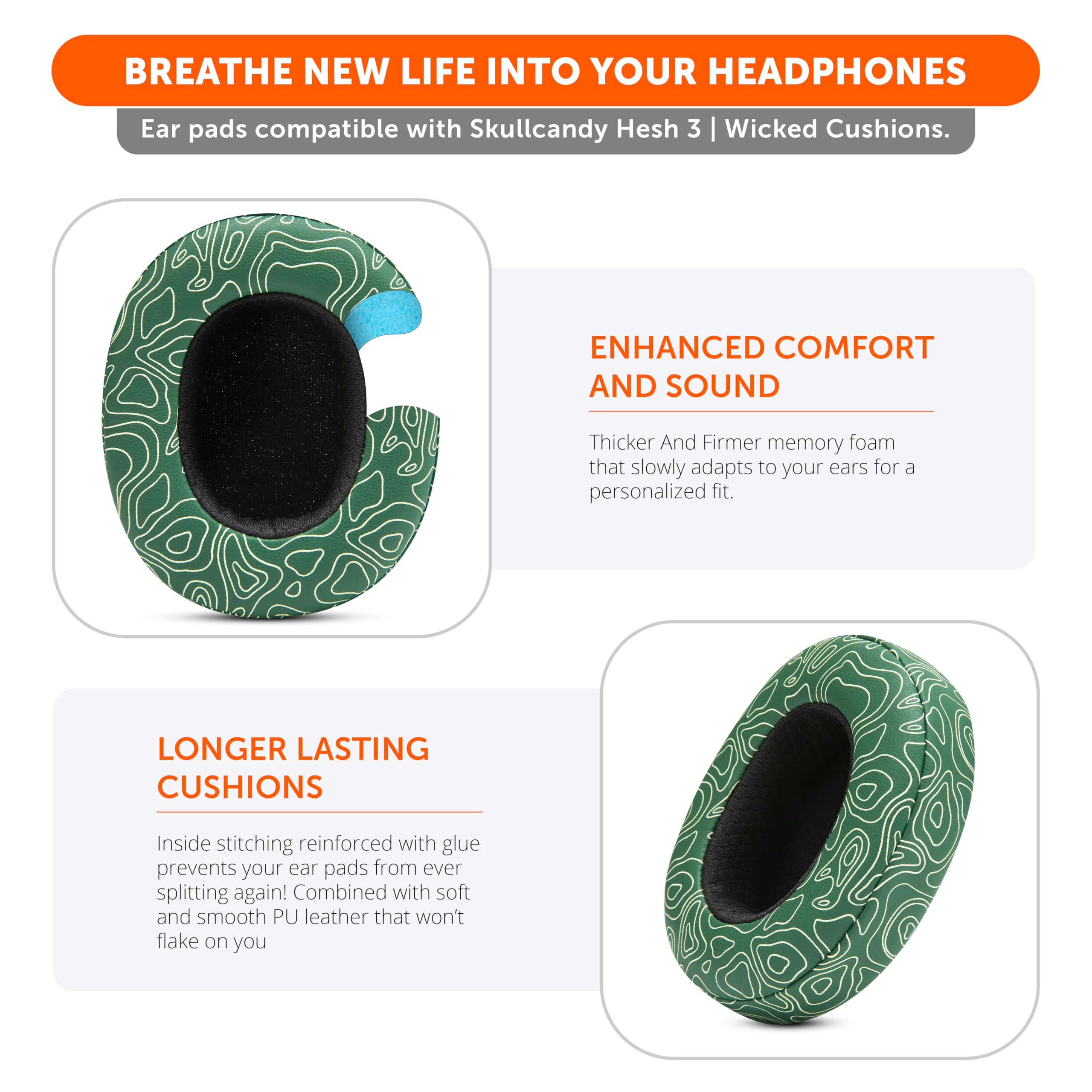 Foto 5 pulgar | Almohadillas De Repuesto Para Skullcandy Hesh 3 Y Crusher - Venta Internacional.