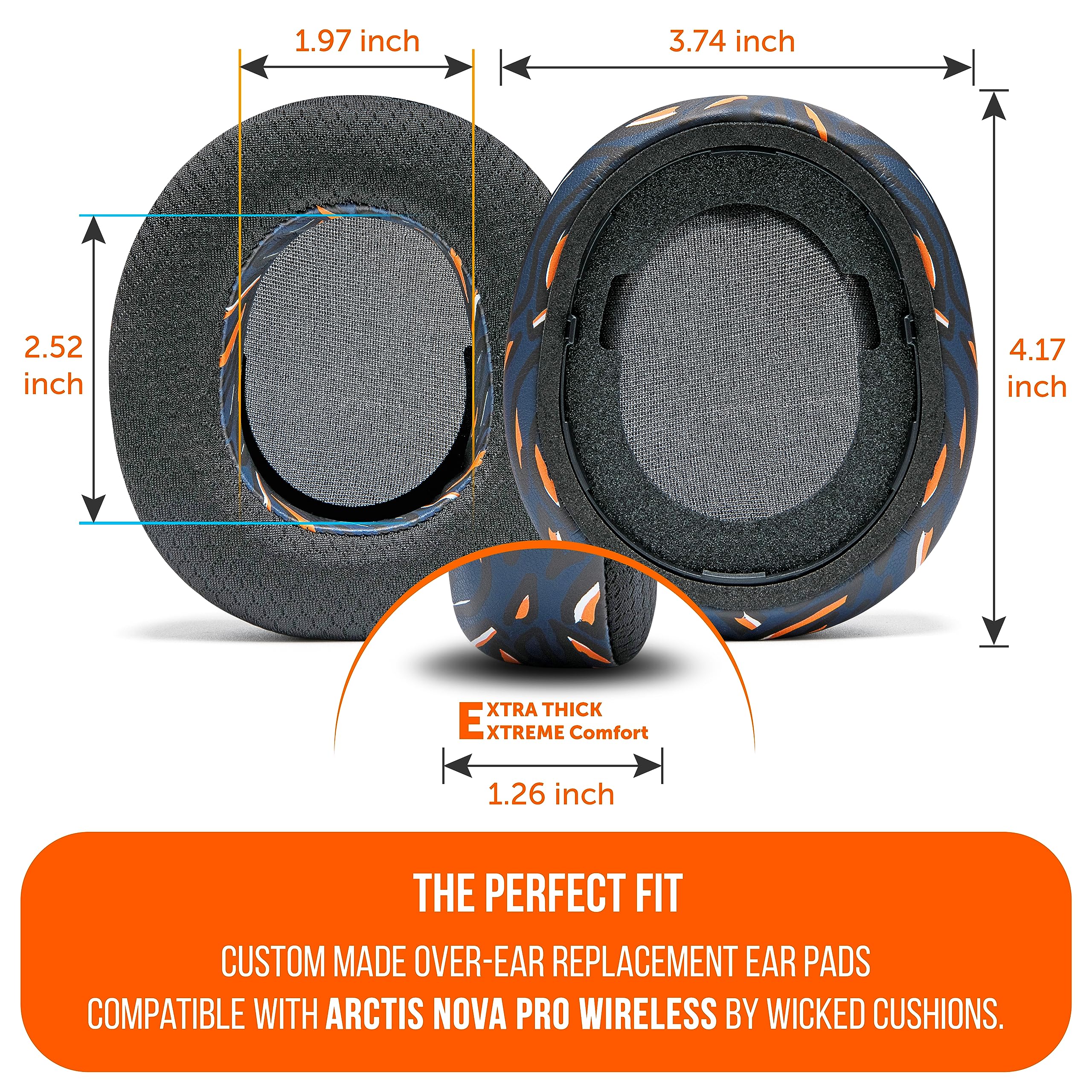 Foto 5 | Almohadillas Wc Freeze Nova Pro Wireless Arctis Navy Tiger - Venta Internacional.