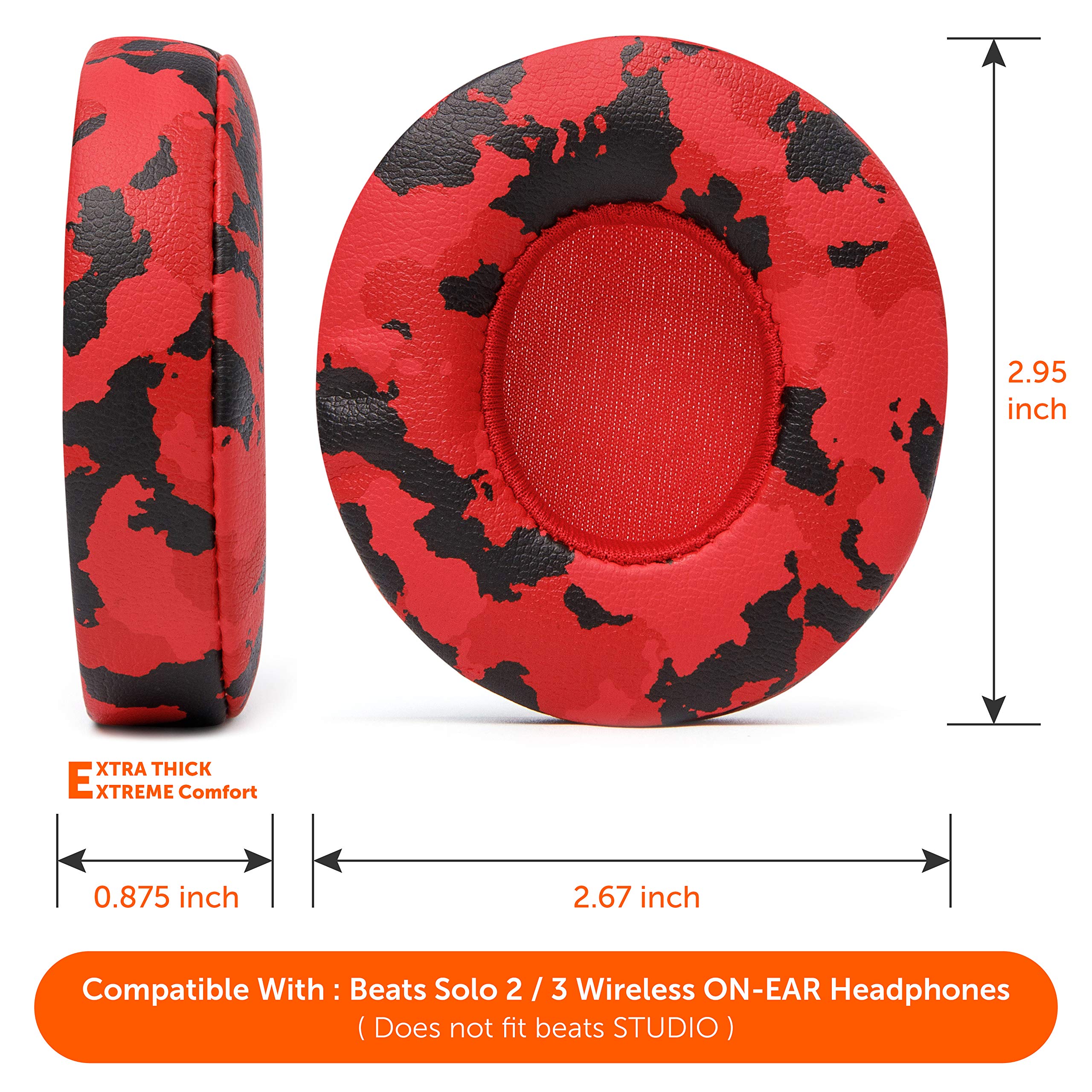 Foto 6 pulgar | Almohadillas De Repuesto Wicked Cushions Para Beats Solo 2 Y 3  Color Rojo - Venta Internacional.