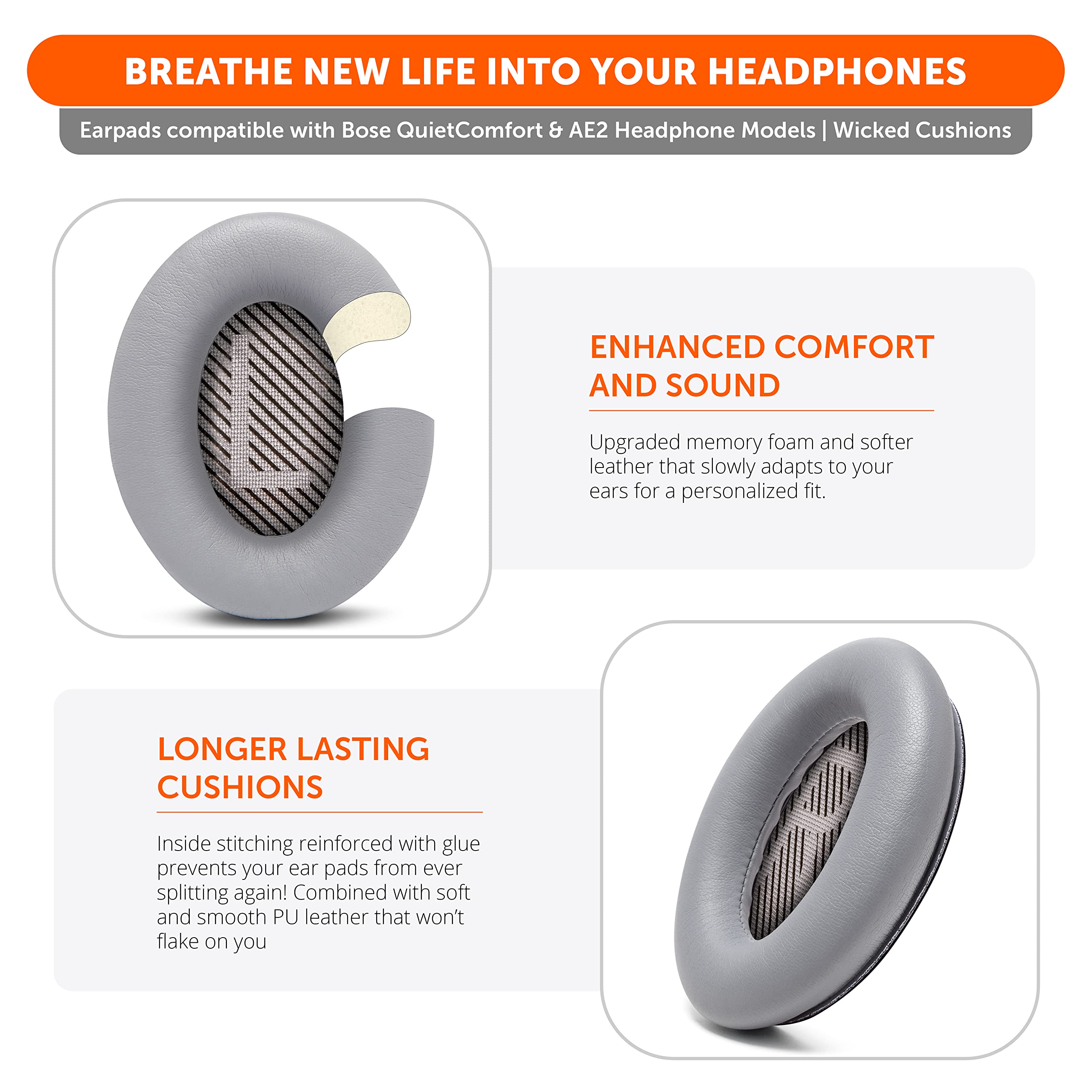 Foto 5 pulgar | Almohadillas De Repuesto Wc Wicked Cushions Para Bose Qc35 Y Qc35ii - Venta Internacional.
