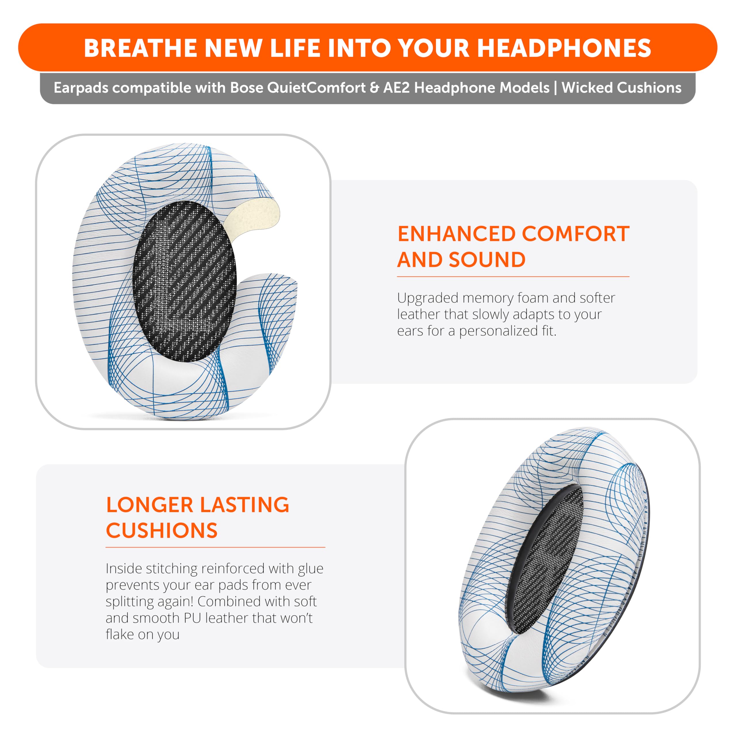Foto 5 pulgar | Almohadillas De Repuesto Wc Wicked Cushions Para Bose Qc35 Y Qc35ii - Venta Internacional.