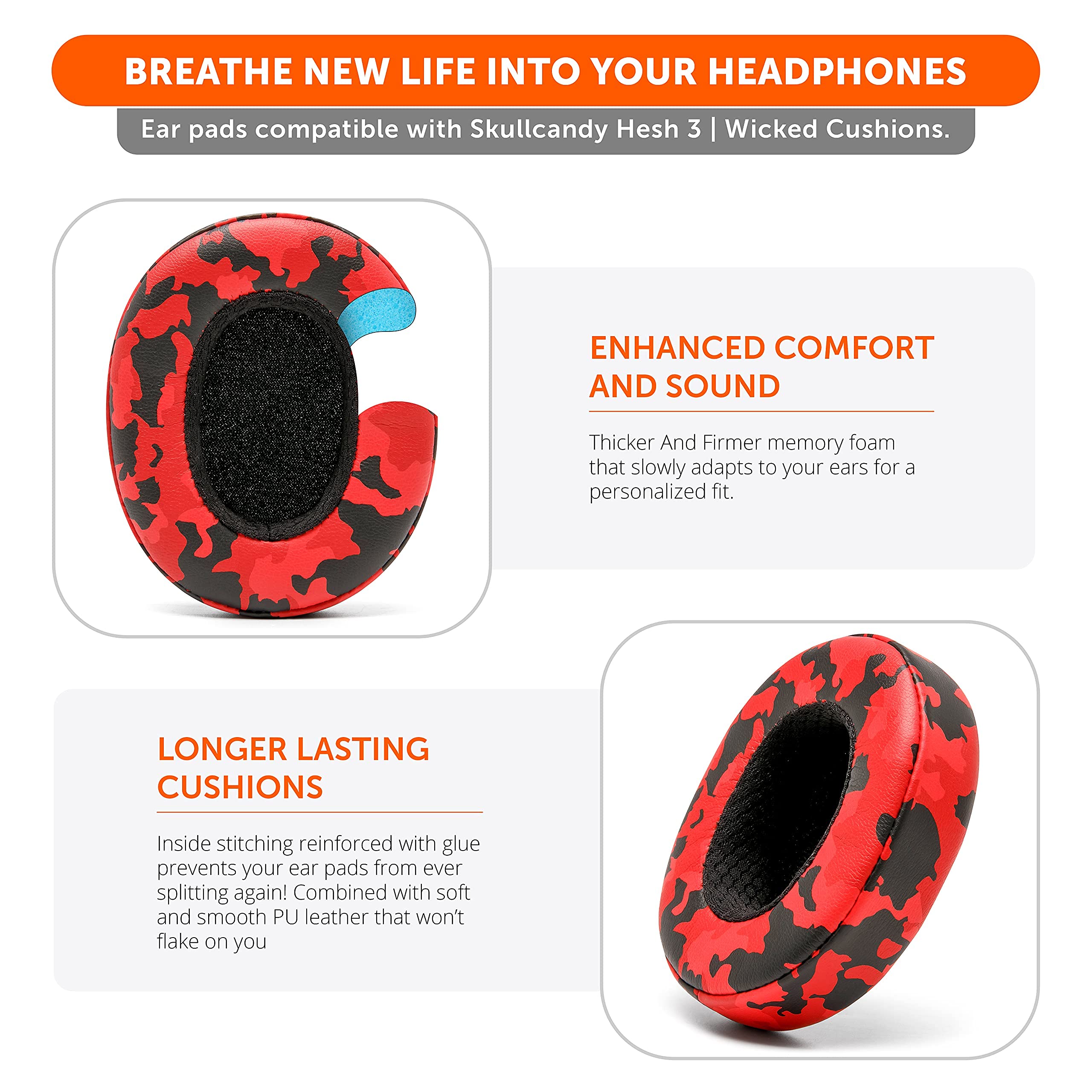 Foto 5 pulgar | Almohadillas De Repuesto Para Skullcandy Hesh 3 Y Crusher - Venta Internacional.