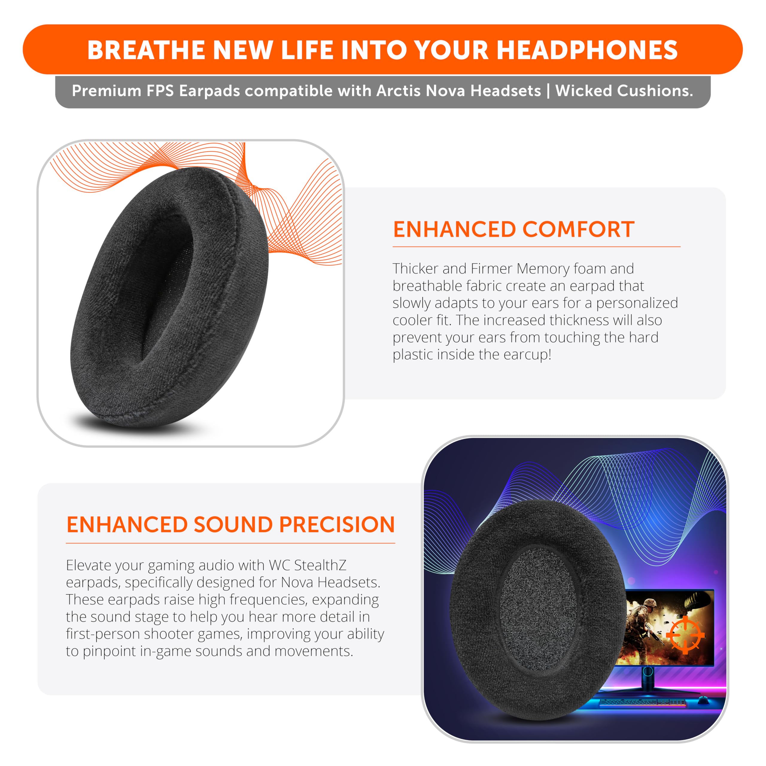Foto 5 | Almohadillas Wc Stealthz Arctis Nova Para Steelseries Arctis Nova - Venta Internacional.