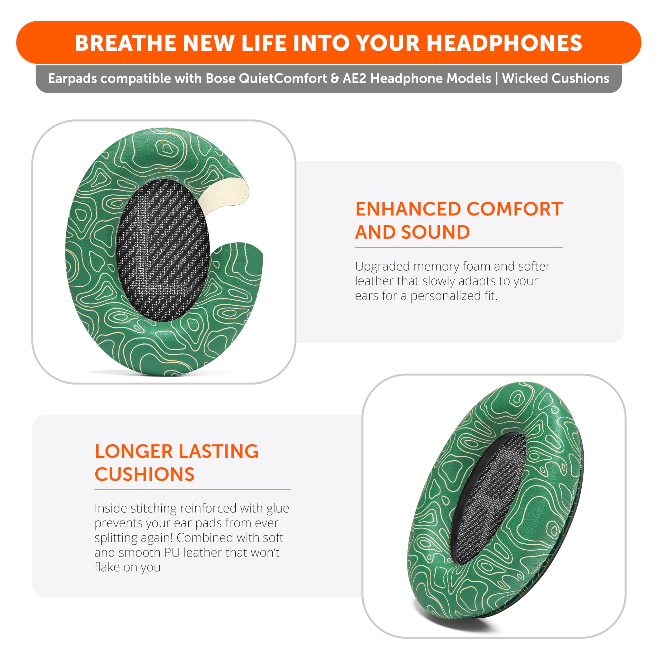 Foto 4 | Almohadillas De Repuesto Wc Wicked Cushions Para Bose Qc35 Y Qc35ii - Venta Internacional.