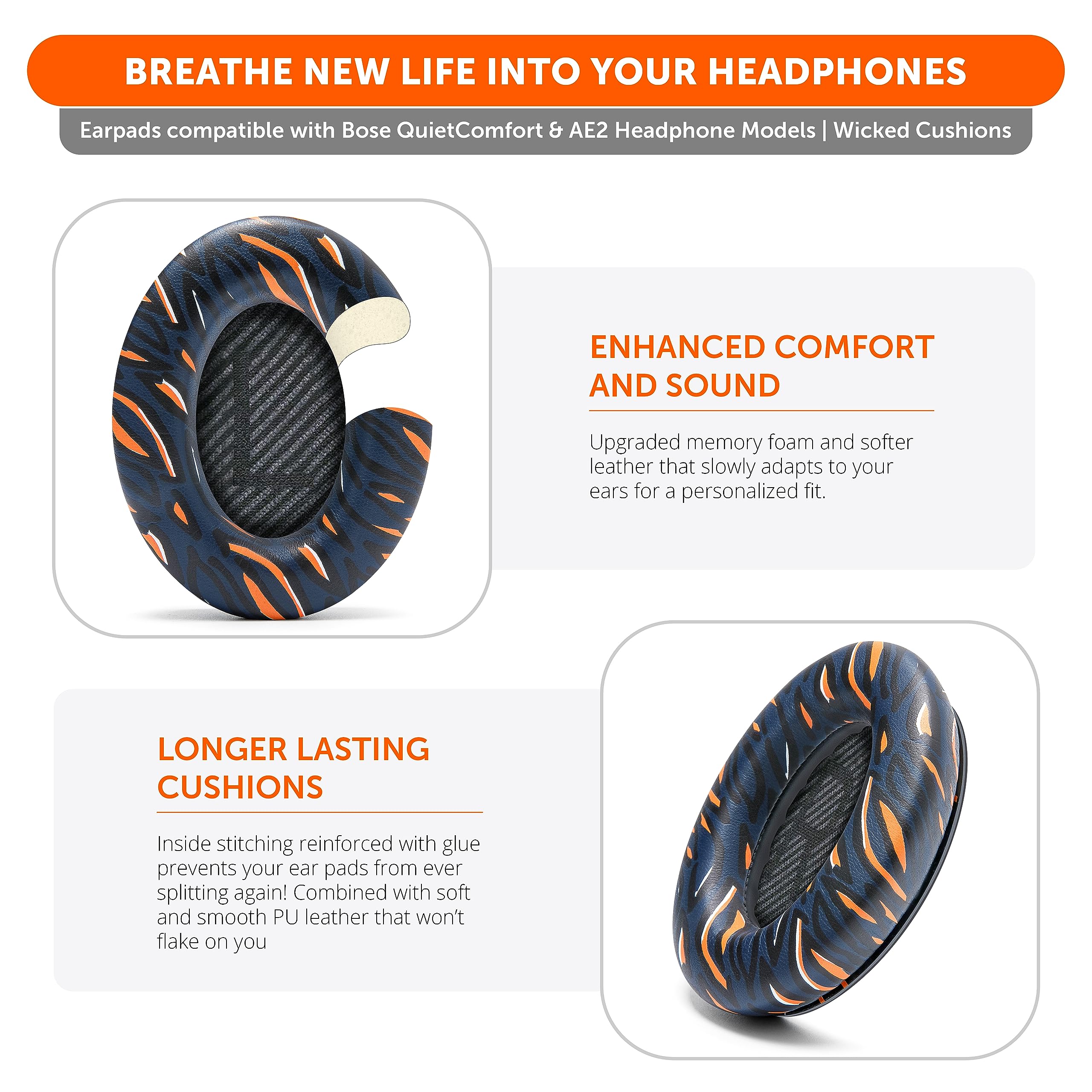 Foto 5 pulgar | Almohadillas De Repuesto Wc Wicked Cushions Para Bose Qc35 Y Qc35ii - Venta Internacional.